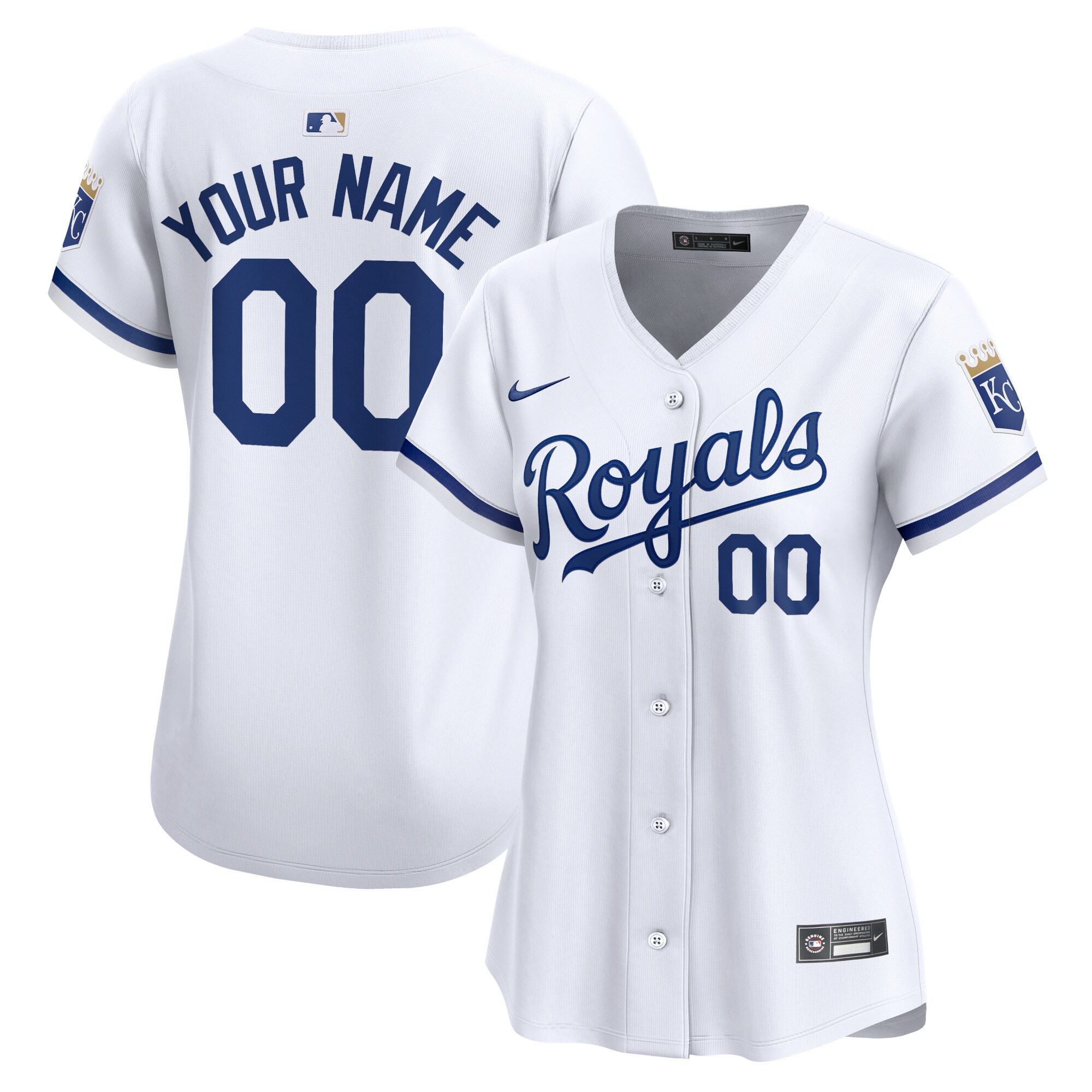 Kansas City Royals Women's Home Limited Custom Baseball Jersey - White