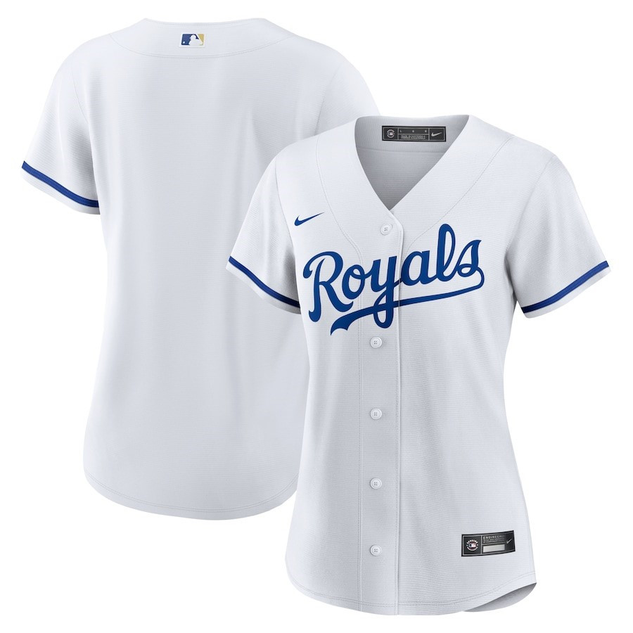 Kansas City Royals Women's Home Team Logo Baseball Jersey - White 