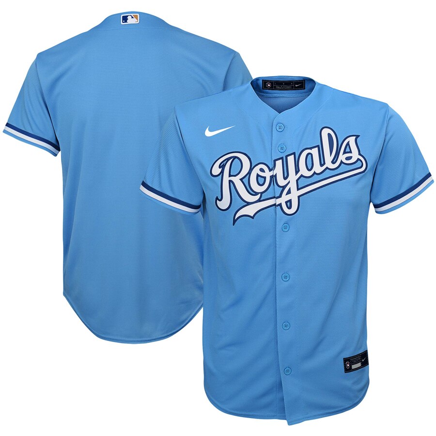 Kansas City Royals Youth Alternate 2020 Replica Team Baseball Jersey - Light Blue