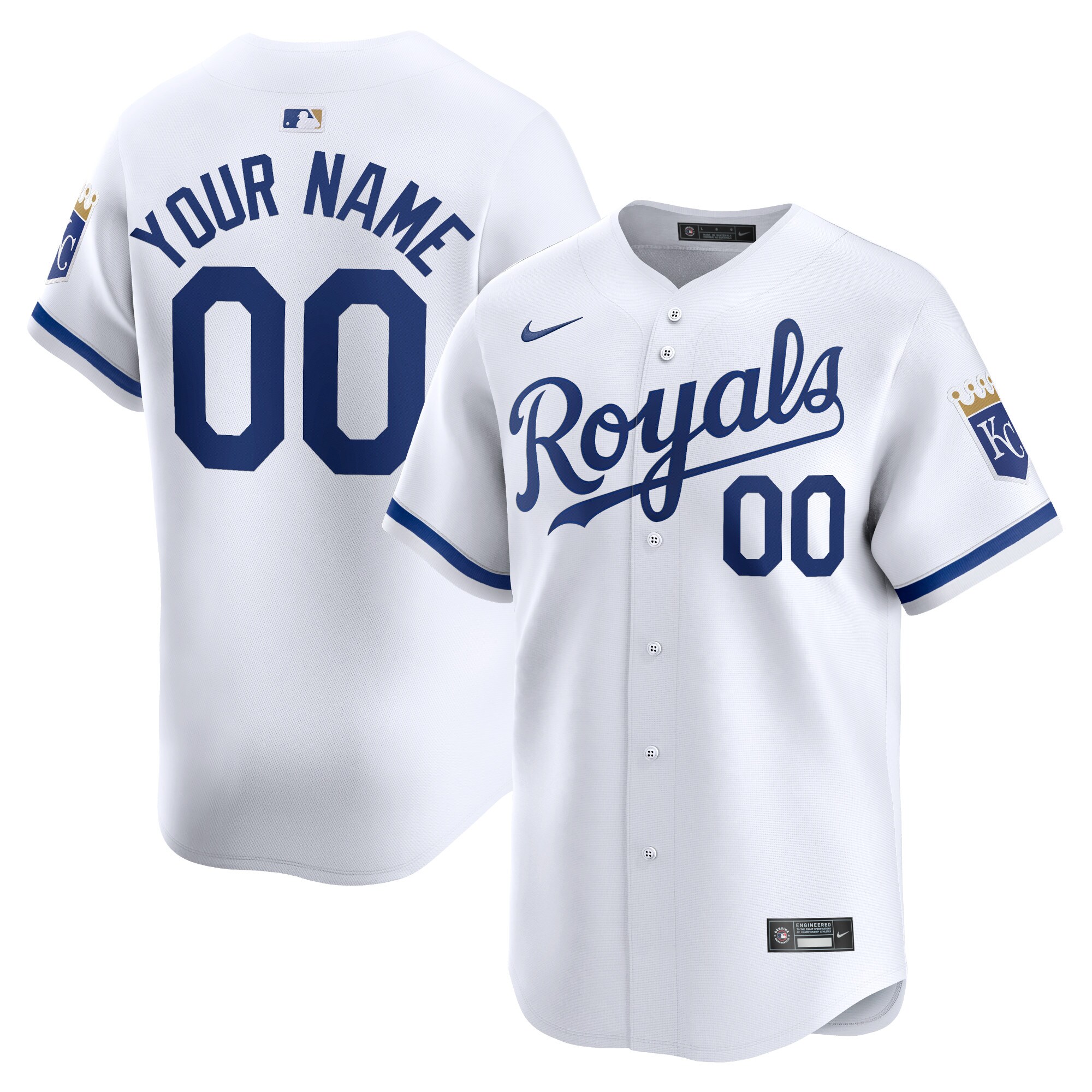 Kansas City Royals Youth Home Limited Custom Baseball Jersey - White