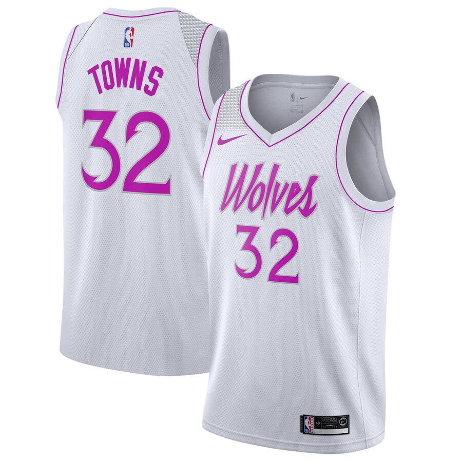 Karl-anthony Towns Minnesota Timberwolves 2018/19 Swingman Basketball Jersey White - Earned Edition