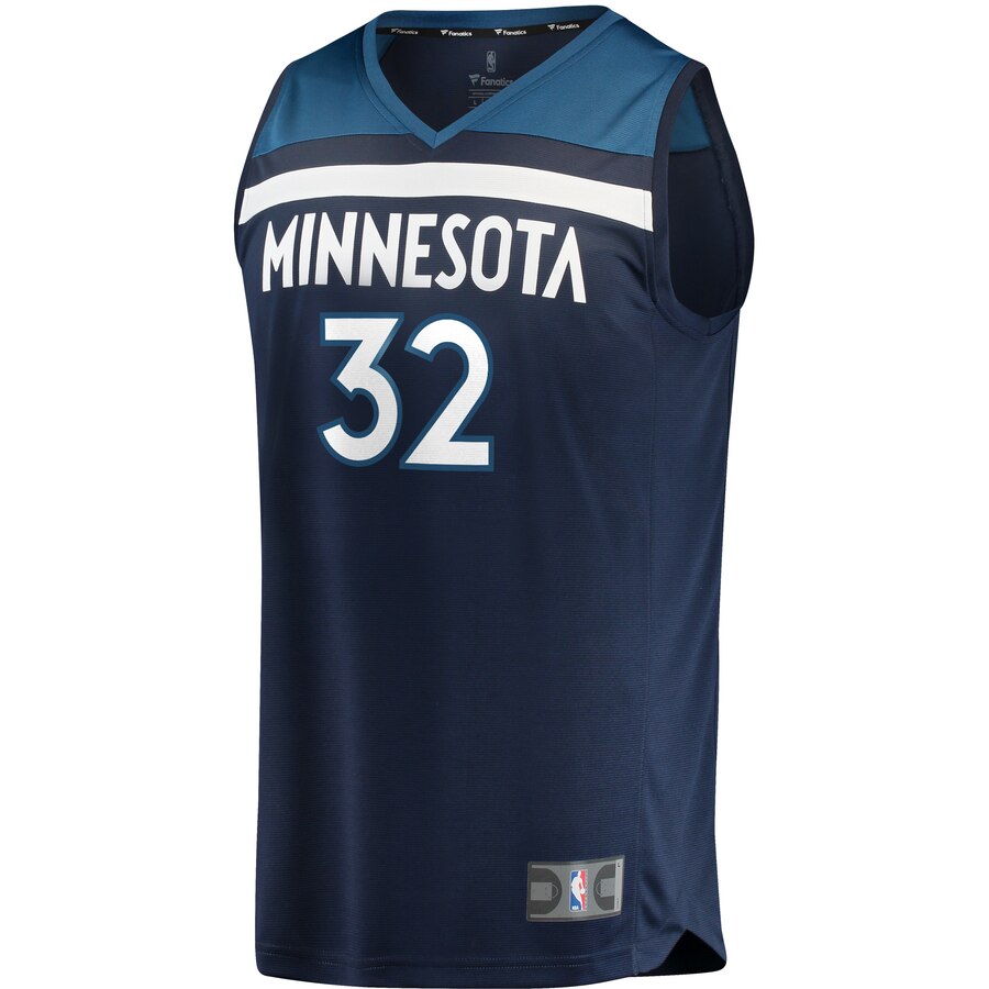 Alternative view of Karl-anthony Towns Minnesota Timberwolves Fanatics Branded Fast Break Replica Basketball Jersey Navy - Icon Edition
