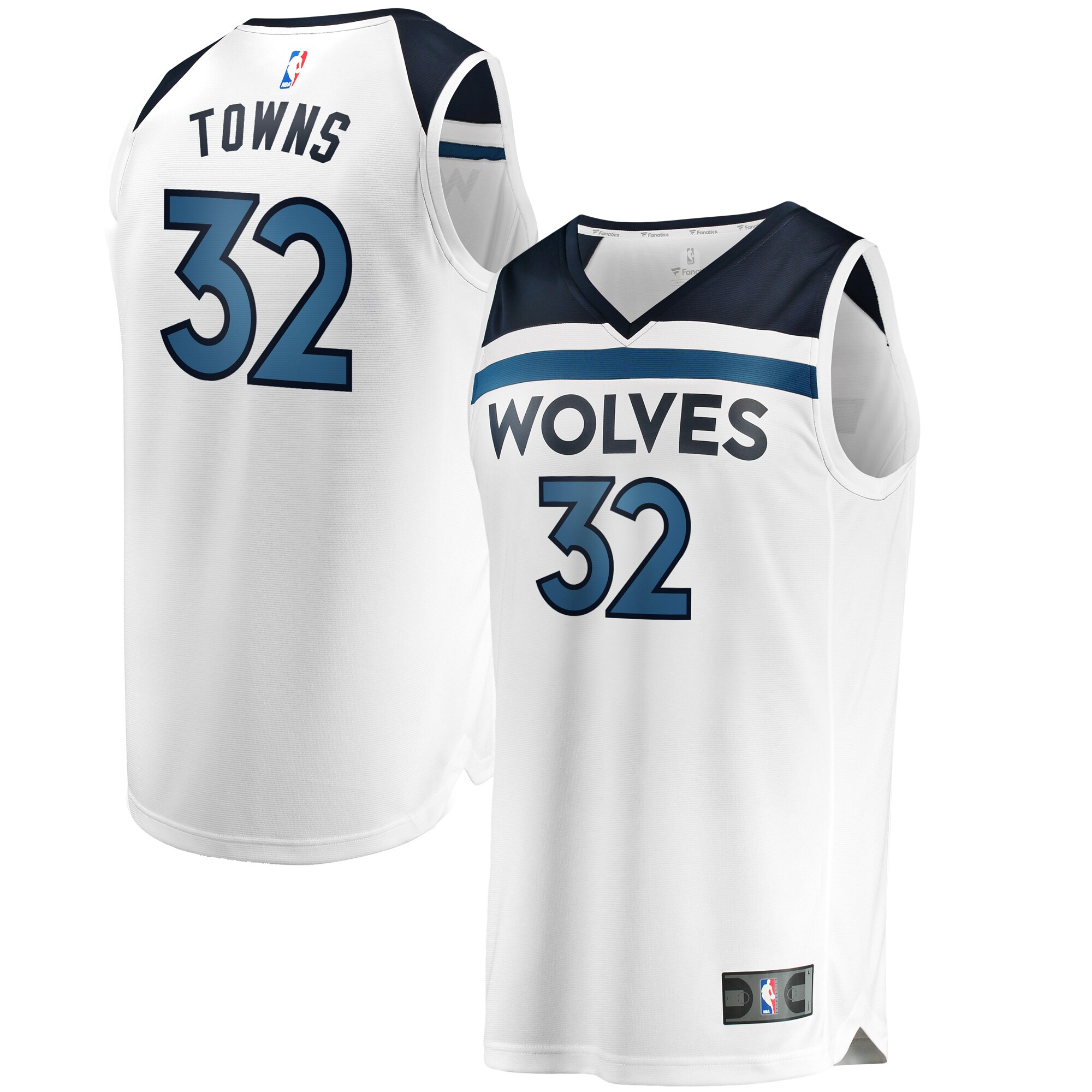 Karl-anthony Towns Minnesota Timberwolves Fanatics Branded Fast Break Replica Basketball Jersey White – Association Edition