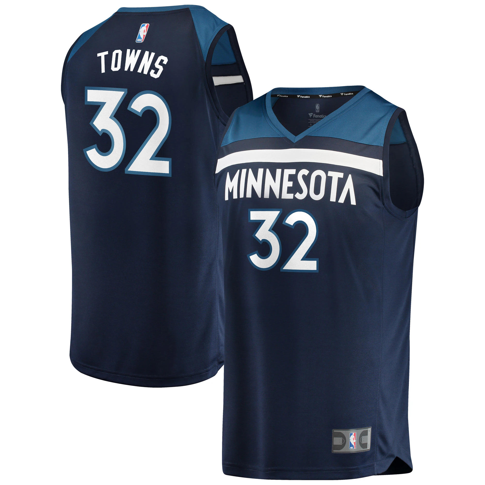 Karl-anthony Towns Minnesota Timberwolves Fanatics Branded Fast Break Replica Player Basketball Jersey Navy - Icon Edition