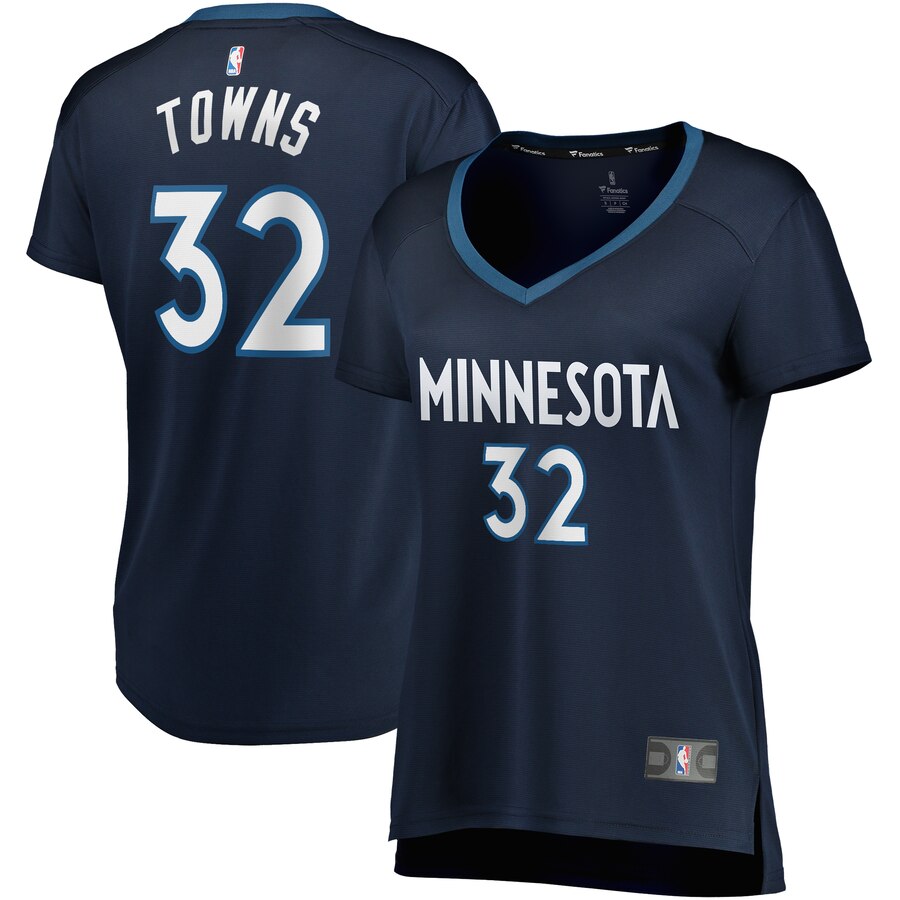 Karl-anthony Towns Minnesota Timberwolves Fanatics Branded Women's Fast Break Replica Player Basketball Jersey - Icon Edition - Navy