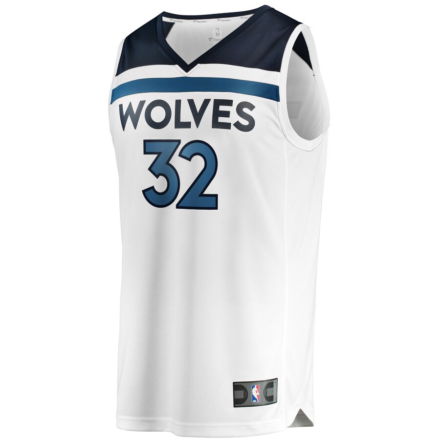 Alternative view of Karl-anthony Towns Minnesota Timberwolves Fanatics Branded Youth Fast Break Replica Basketball Jersey White - Association Edition