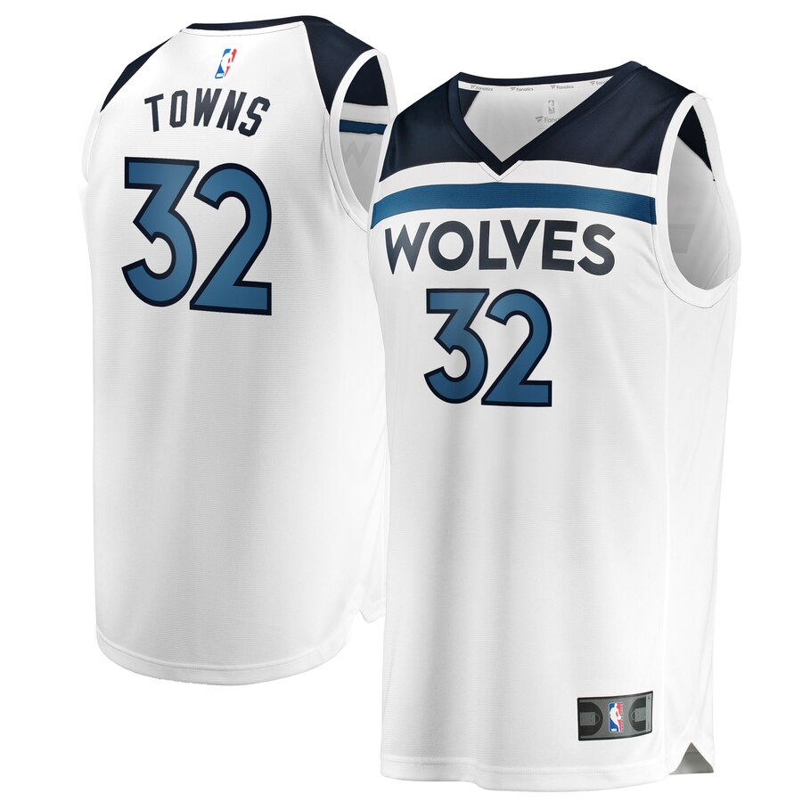 Karl-anthony Towns Minnesota Timberwolves Fanatics Branded Youth Fast Break Replica Basketball Jersey White - Association Edition