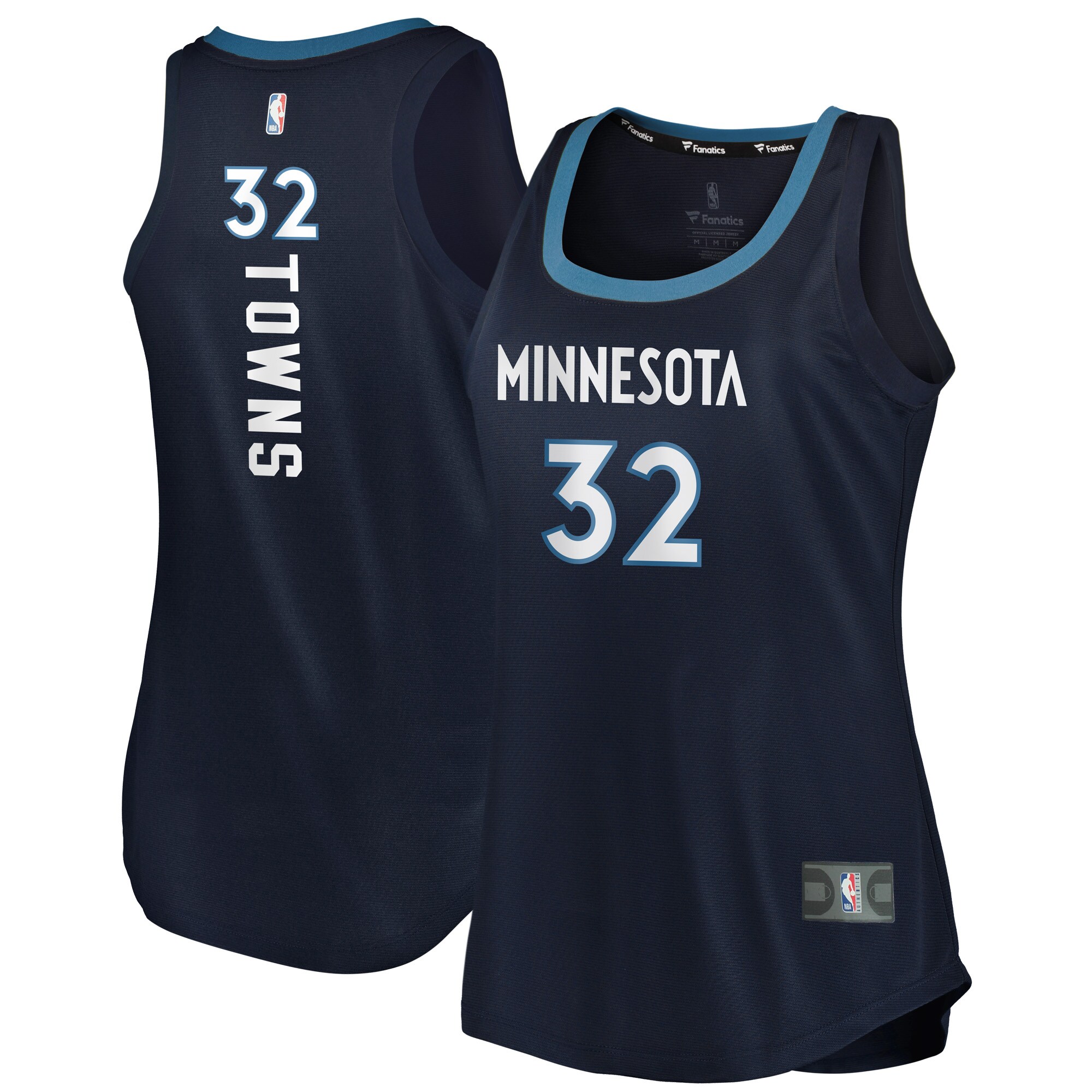 Karl-anthony Towns Minnesota Timberwolves Fanatics Women's Fast Break Tank Basketball Jersey - Icon Edition - Navy