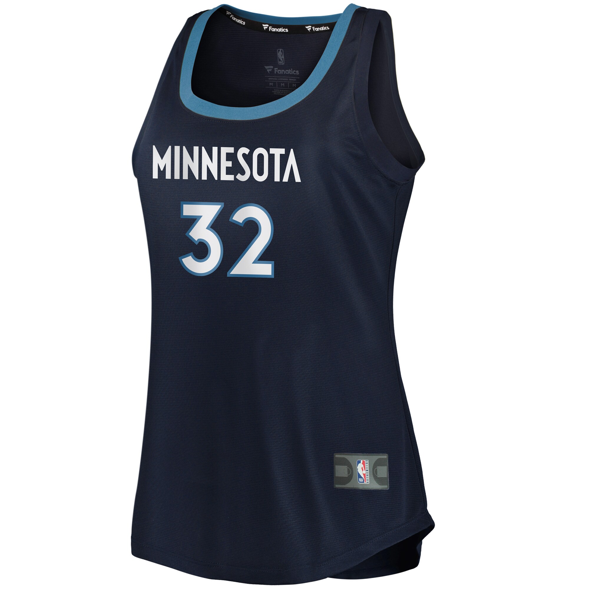 Alternative view of Karl-anthony Towns Minnesota Timberwolves Fanatics Women's Fast Break Tank Basketball Jersey - Icon Edition - Navy