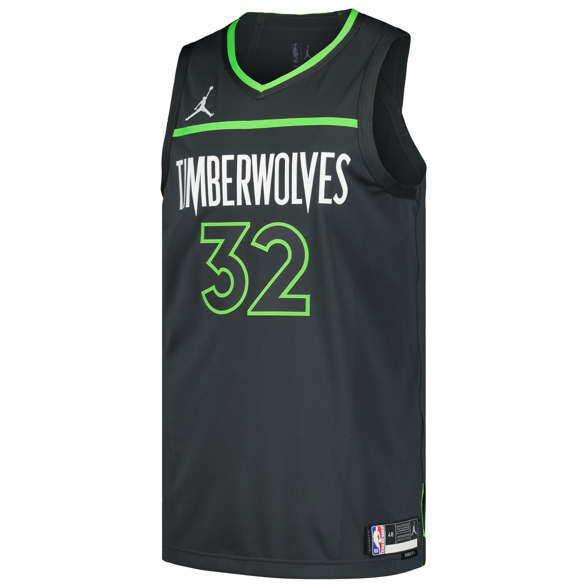 Alternative view of Karl-anthony Towns Minnesota Timberwolves Jordan Brand Authentic Player Basketball Jersey - Statement Edition - Anthracite