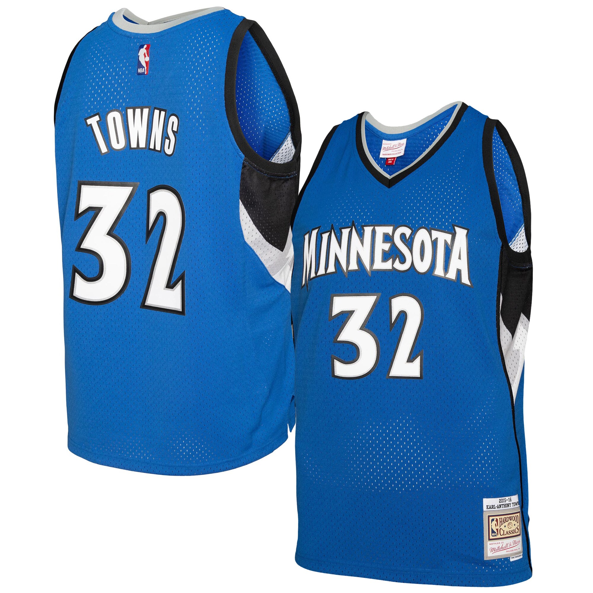 Karl-anthony Towns Minnesota Timberwolves Mitchell & Ness 2015/16 Swingman Basketball Jersey - Blue