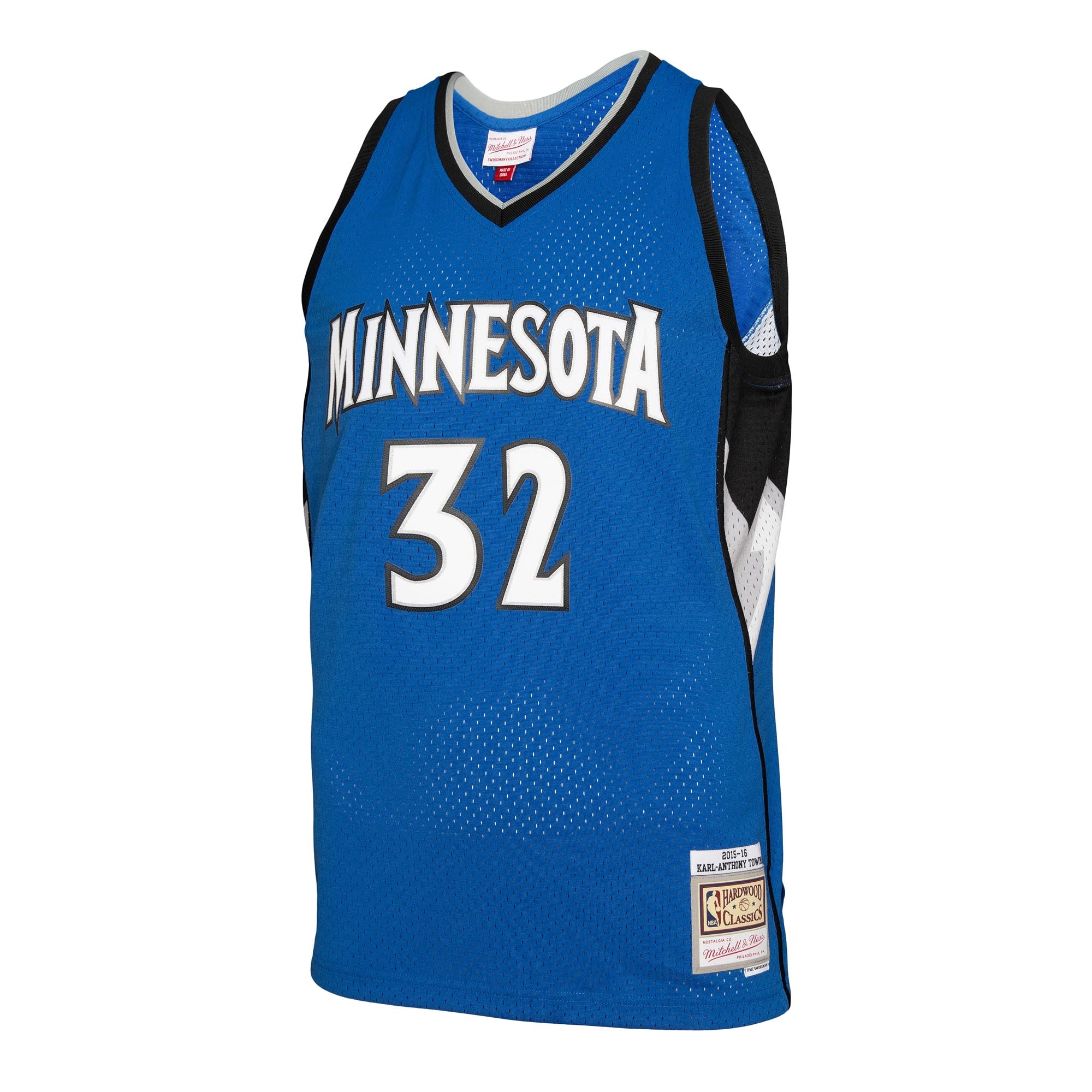 Alternative view of Karl-anthony Towns Minnesota Timberwolves Mitchell & Ness 2015/16 Swingman Basketball Jersey - Blue