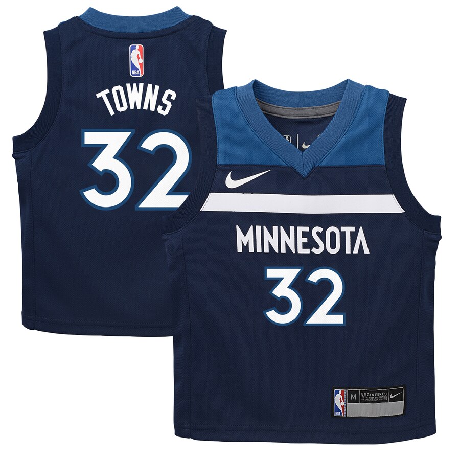 Karl-anthony Towns Minnesota Timberwolves Preschool Replica Basketball Jersey Navy - Icon Edition