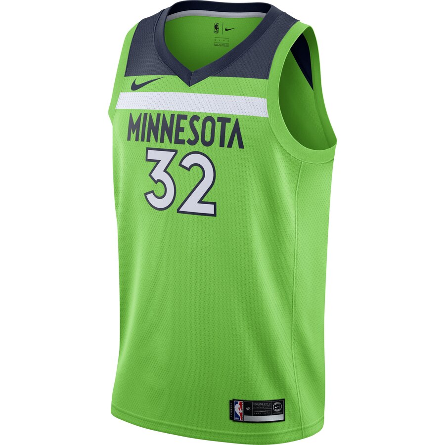 Alternative view of Karl-anthony Towns Minnesota Timberwolves Swingman Basketball Jersey - Statement Edition - Green