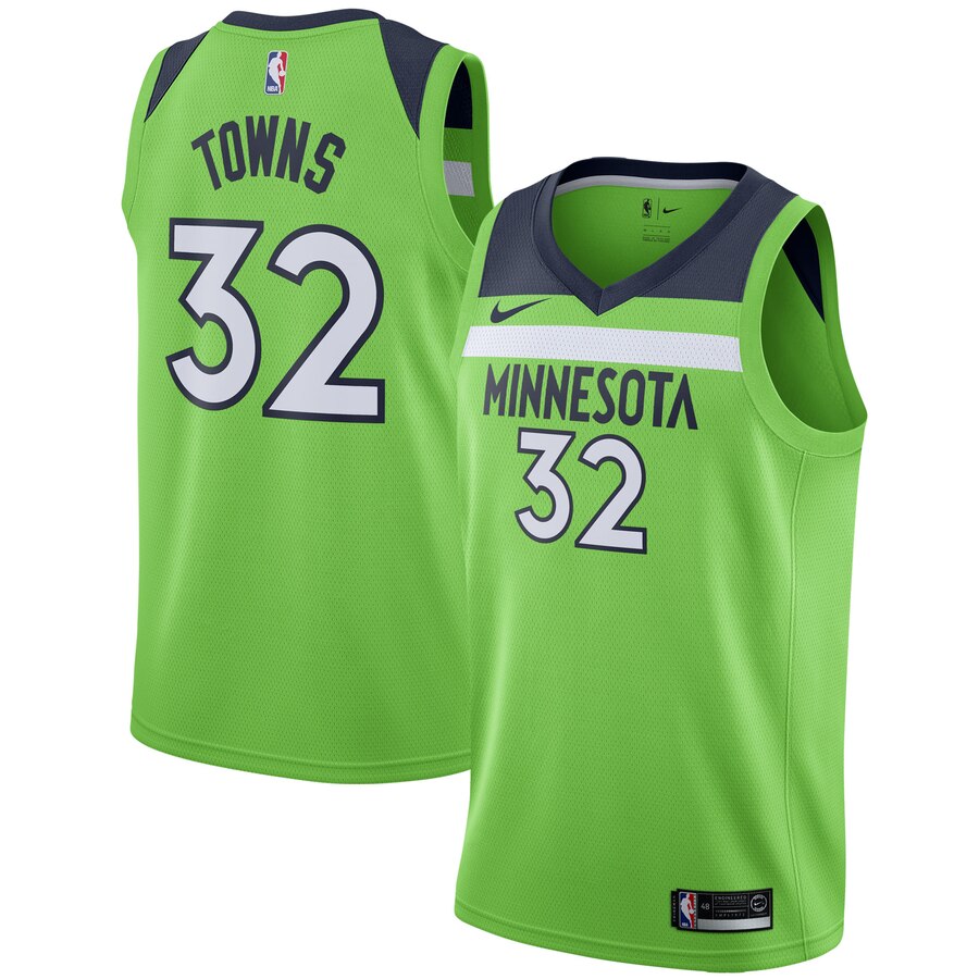 Karl-anthony Towns Minnesota Timberwolves Swingman Basketball Jersey - Statement Edition - Green