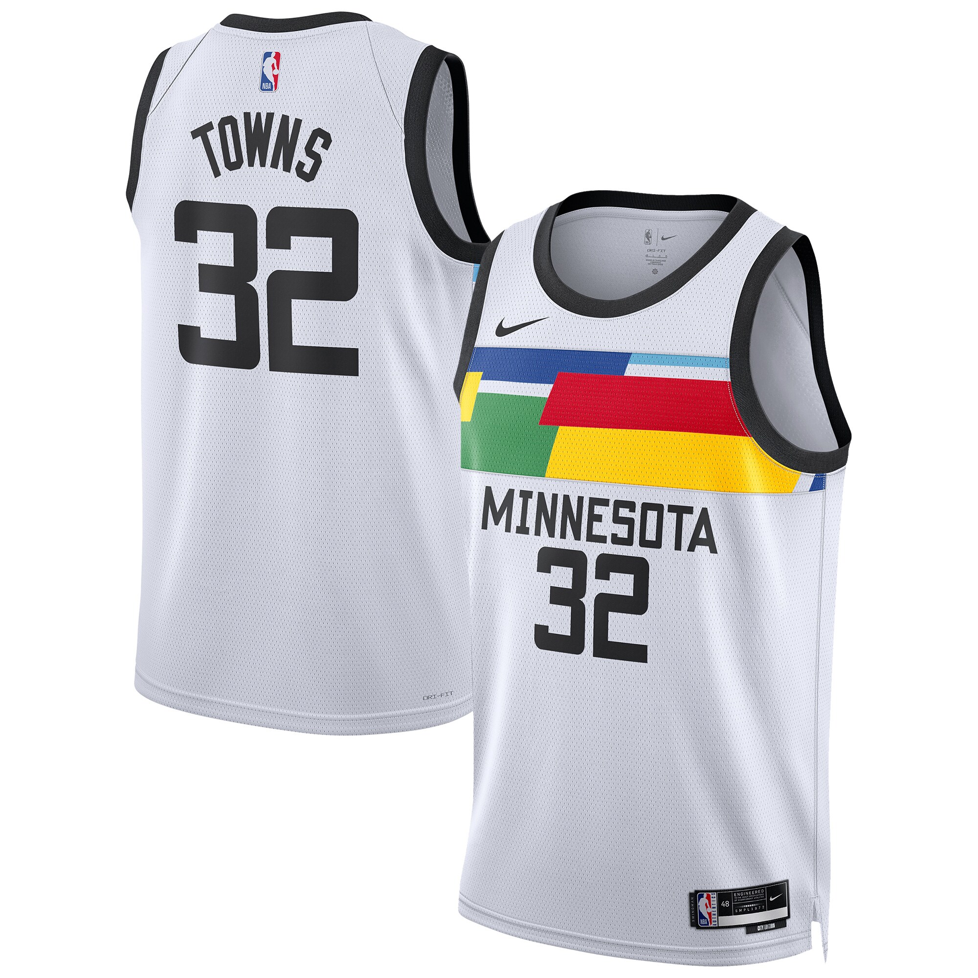 Alternative view of Karl-anthony Towns Minnesota Timberwolves Unisex 2022/23 Swingman Basketball Jersey - City Edition - White