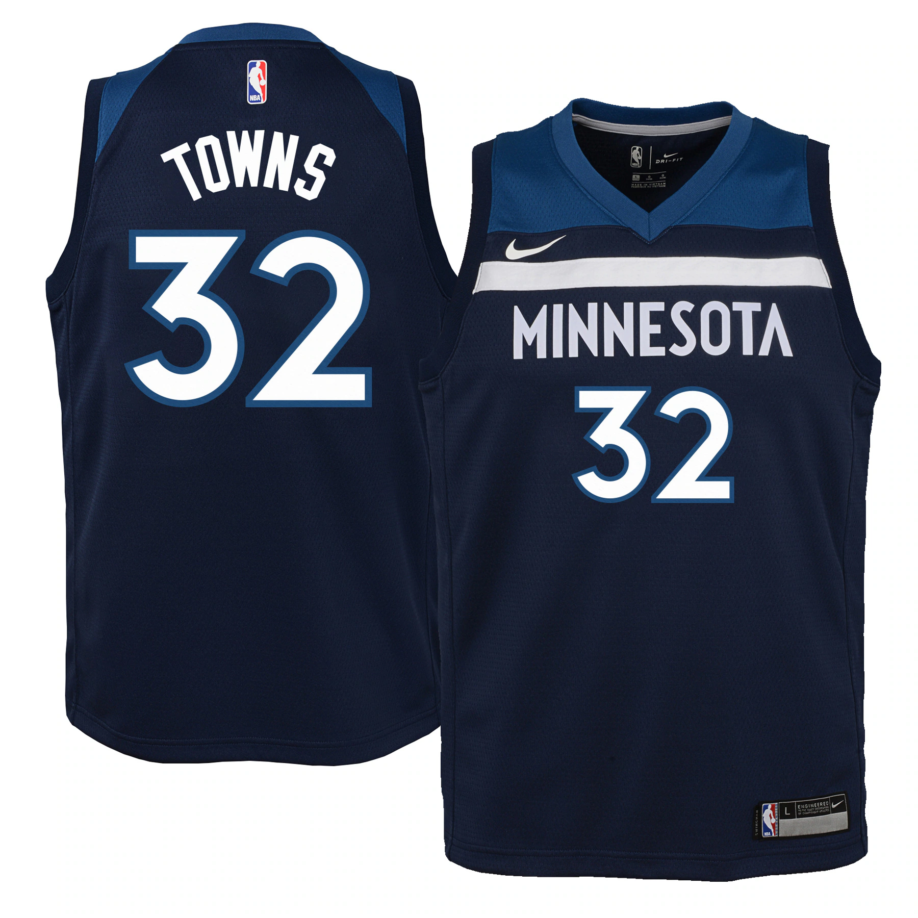 Karl-anthony Towns Minnesota Timberwolves Youth Swingman Basketball Jersey Navy – Icon Edition