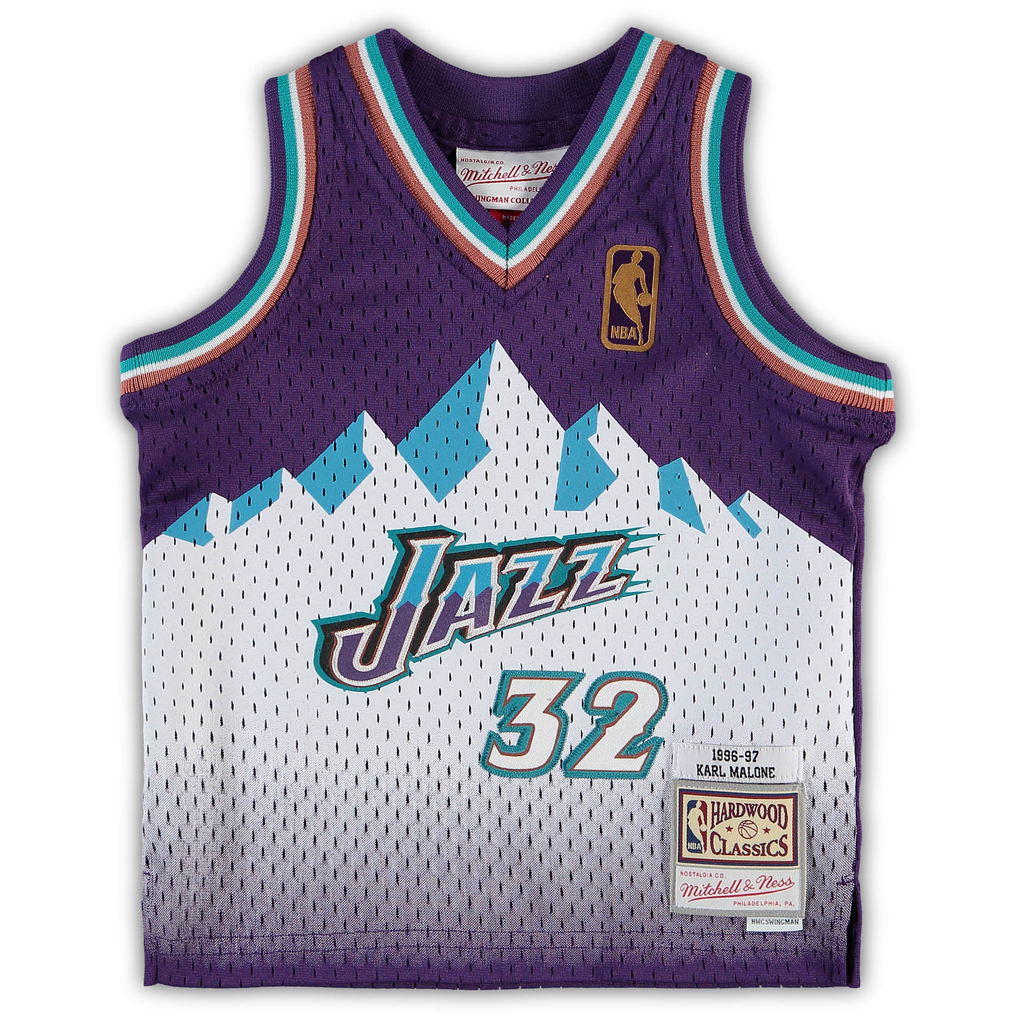 Alternative view of Karl Malone Utah Jazz Mitchell & Ness Infant 1996/97 Retired Player Basketball Jersey - Purple