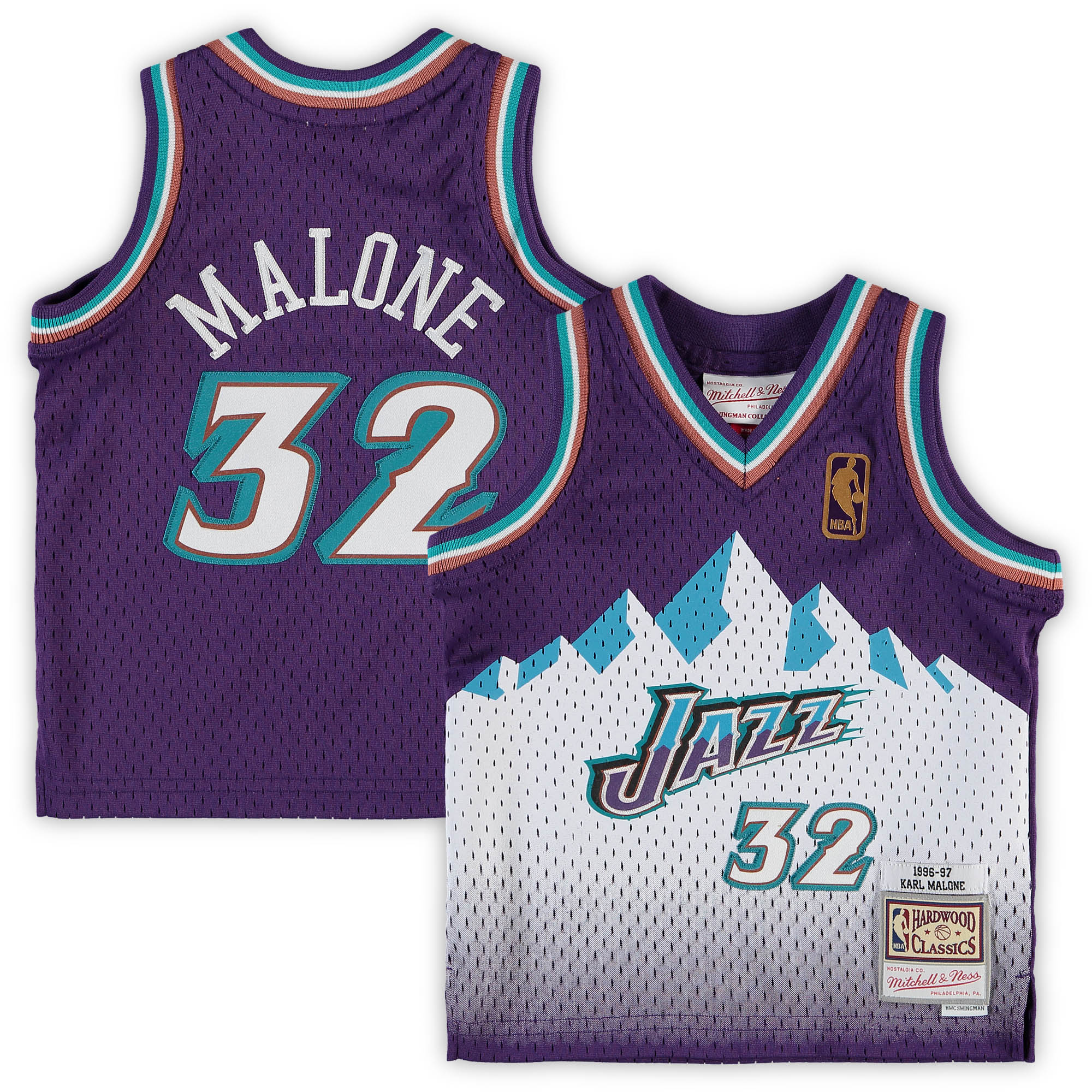 Karl Malone Utah Jazz Mitchell & Ness Infant 1996/97 Retired Player Basketball Jersey - Purple