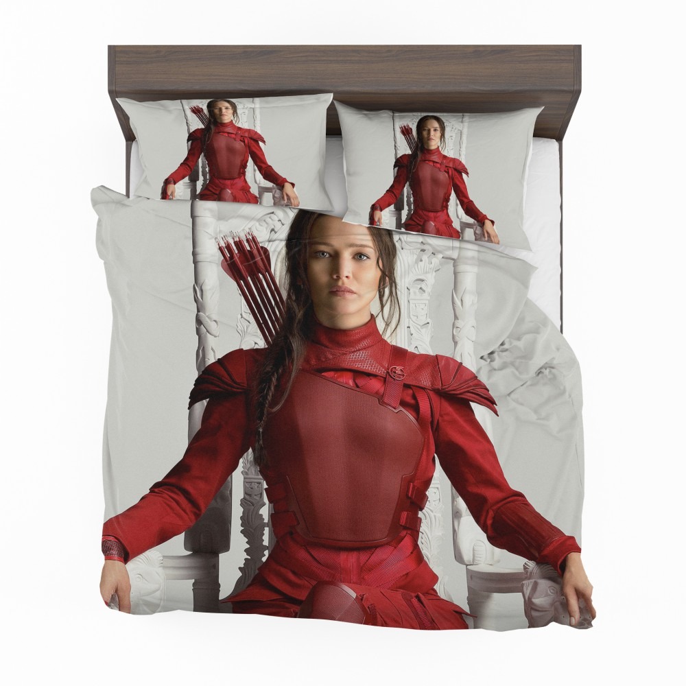 Alternative view of Katniss Everdeen Jennifer Lawrence In The Hunger Games Mockingjay Part 2 Movie Bedding Set - Custom Bedding Set