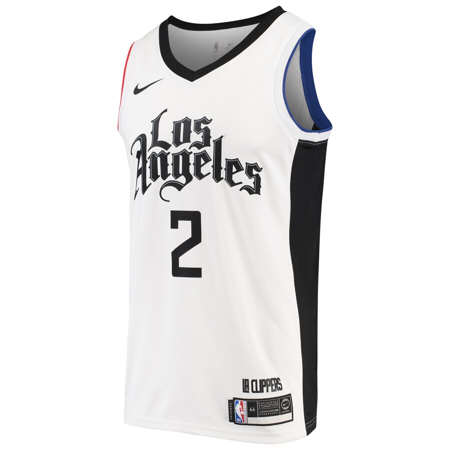 Alternative view of Kawhi Leonard La Clippers 2019/20 Finished Swingman Basketball Jersey - City Edition - White