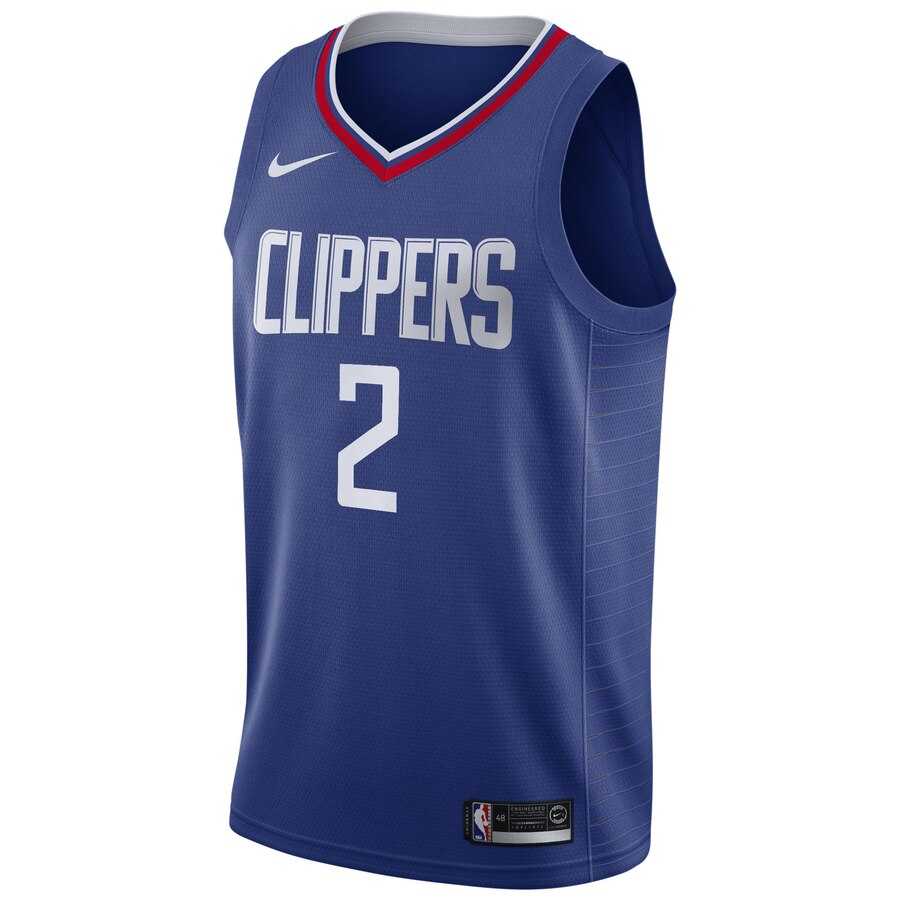 Alternative view of Kawhi Leonard La Clippers 2019/20 Swingman Basketball Jersey Blue – Icon Edition