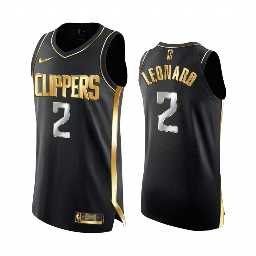 Kawhi Leonard La Clippers 2020-21 Black Golden Edition Basketball Jersey