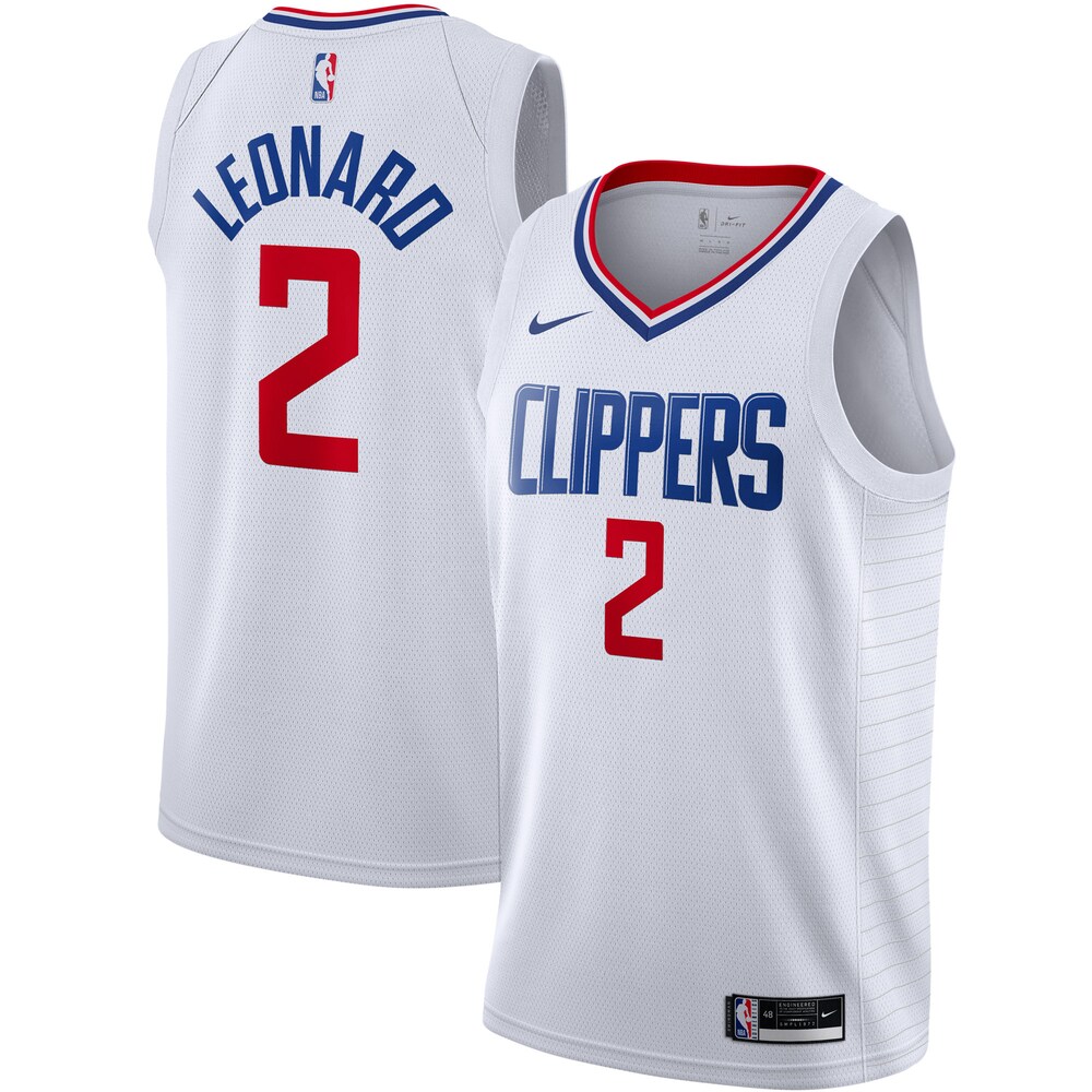 Kawhi Leonard La Clippers 2020/21 Swingman Basketball Jersey - White - Association Edition