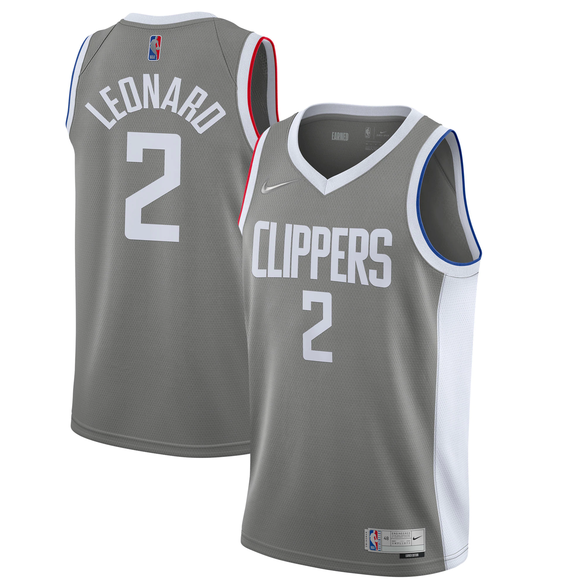 Kawhi Leonard La Clippers 2020/21 Swingman Player Basketball Jersey Gray – Earned Edition