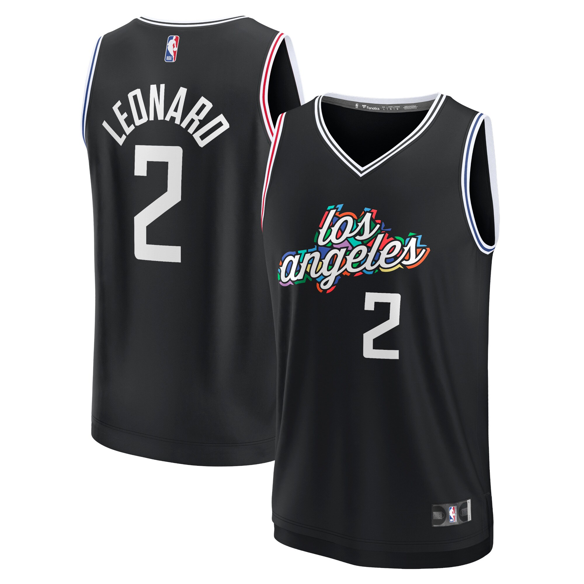 Alternative view of Kawhi Leonard La Clippers Fanatics Branded 2022/23 Fastbreak Basketball Jersey - City Edition - Black