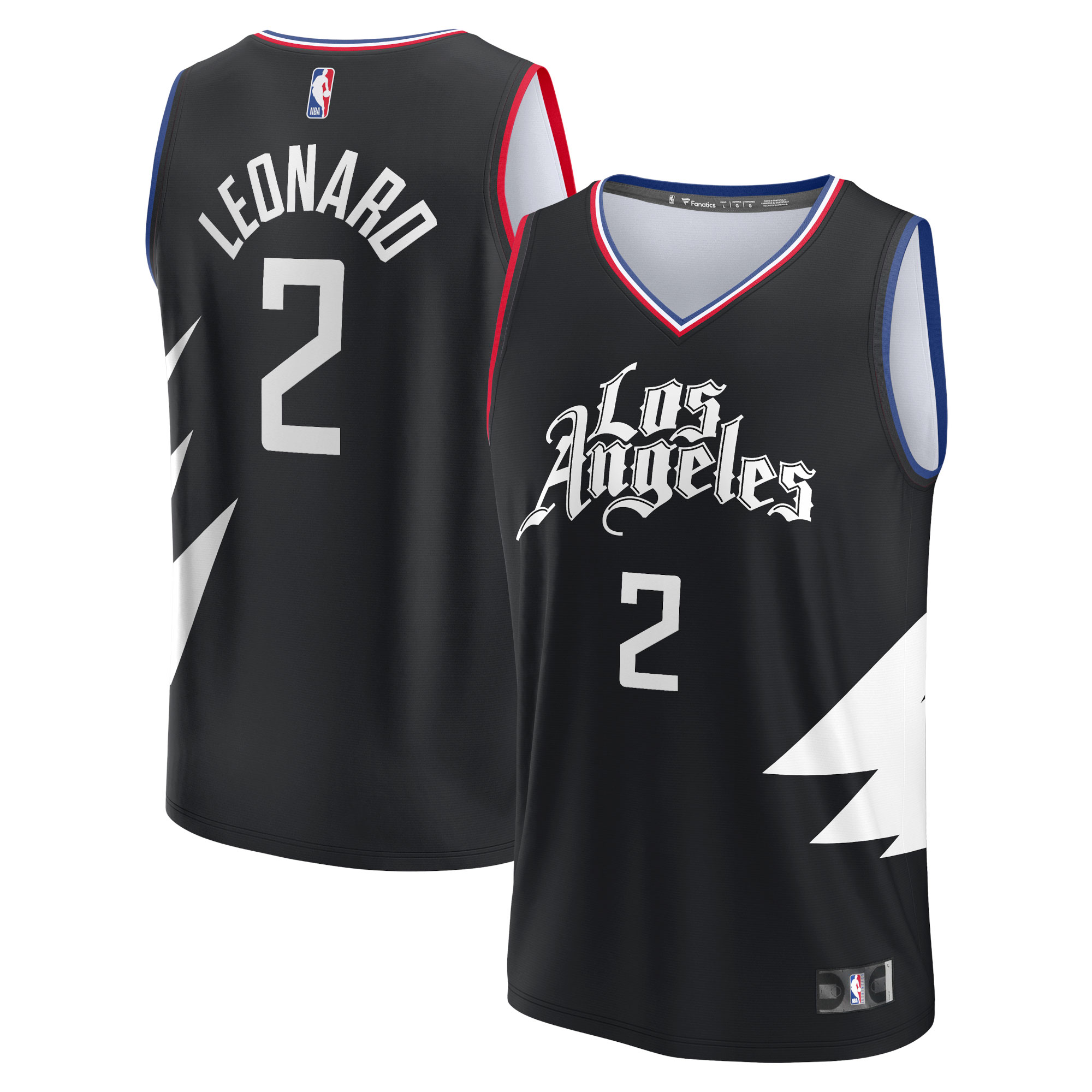 Kawhi Leonard La Clippers Fanatics Branded Youth 2021/22 Fast Break Player Basketball Jersey Black - Statement Edition