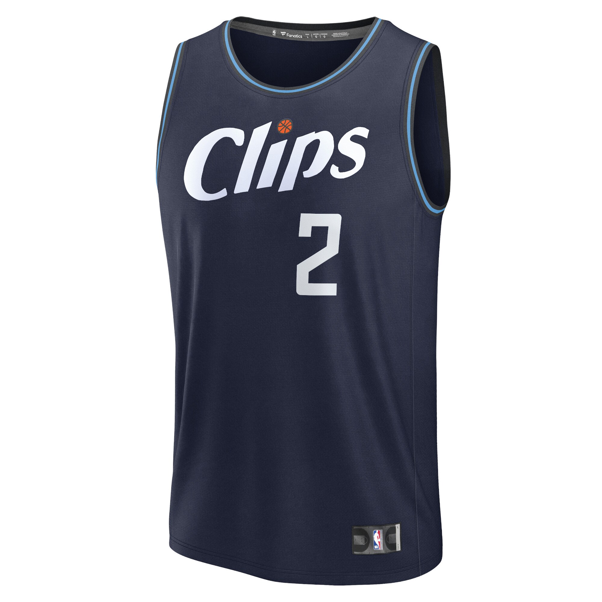 Alternative view of Kawhi Leonard La Clippers Fanatics Fast Break Basketball Jersey - Navy - City Edition