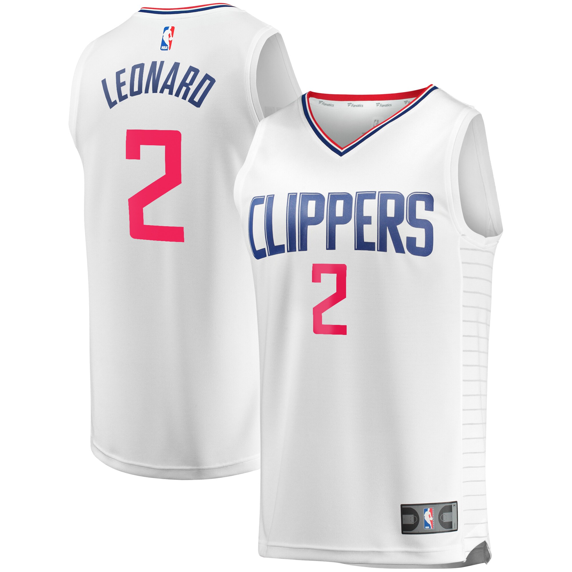 Kawhi Leonard La Clippers Fanatics Fast Break Replica Player Basketball Jersey - White - Association Edition