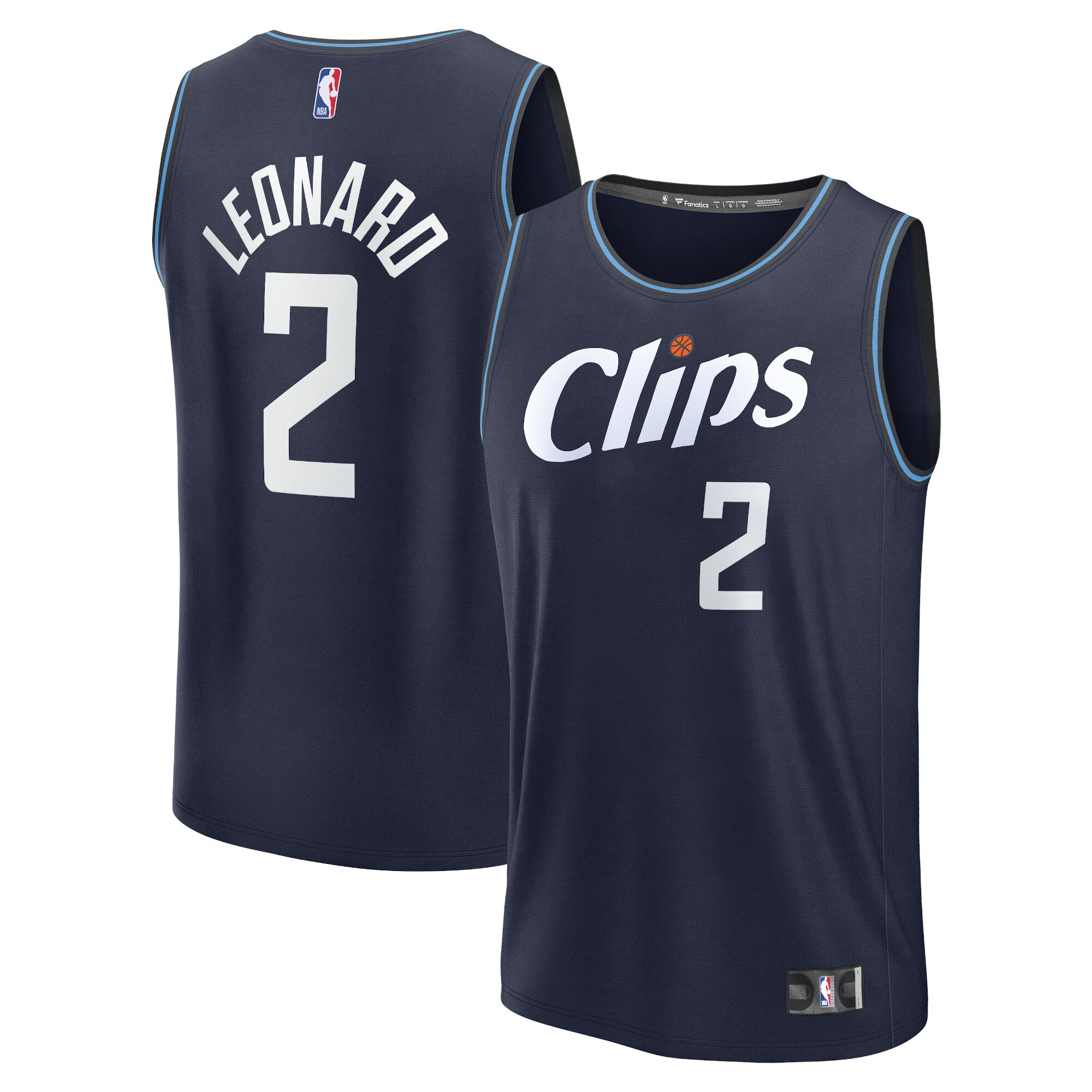 Kawhi Leonard La Clippers Fanatics Youth - Navy - City Edition