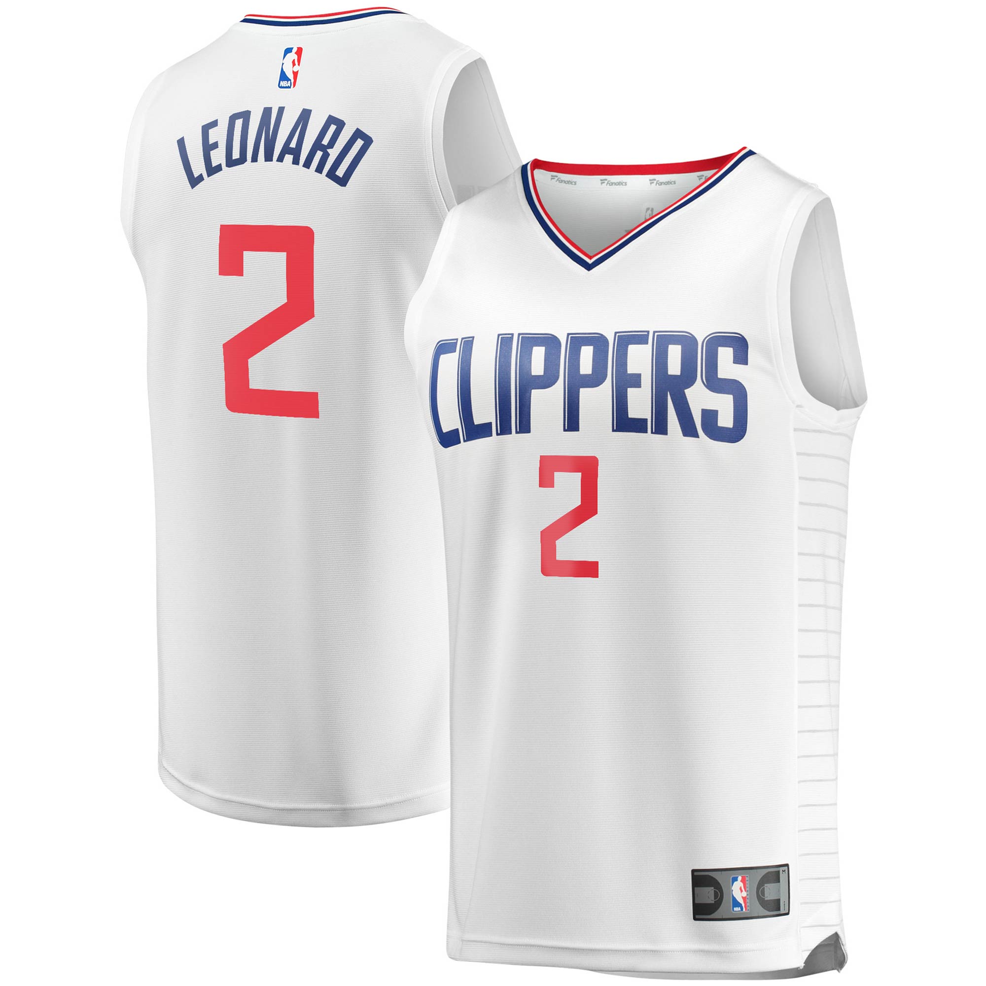 Kawhi Leonard La Clippers Fanatics Youth 2020/21 Fast Break Player Basketball Jersey - White - Association Edition