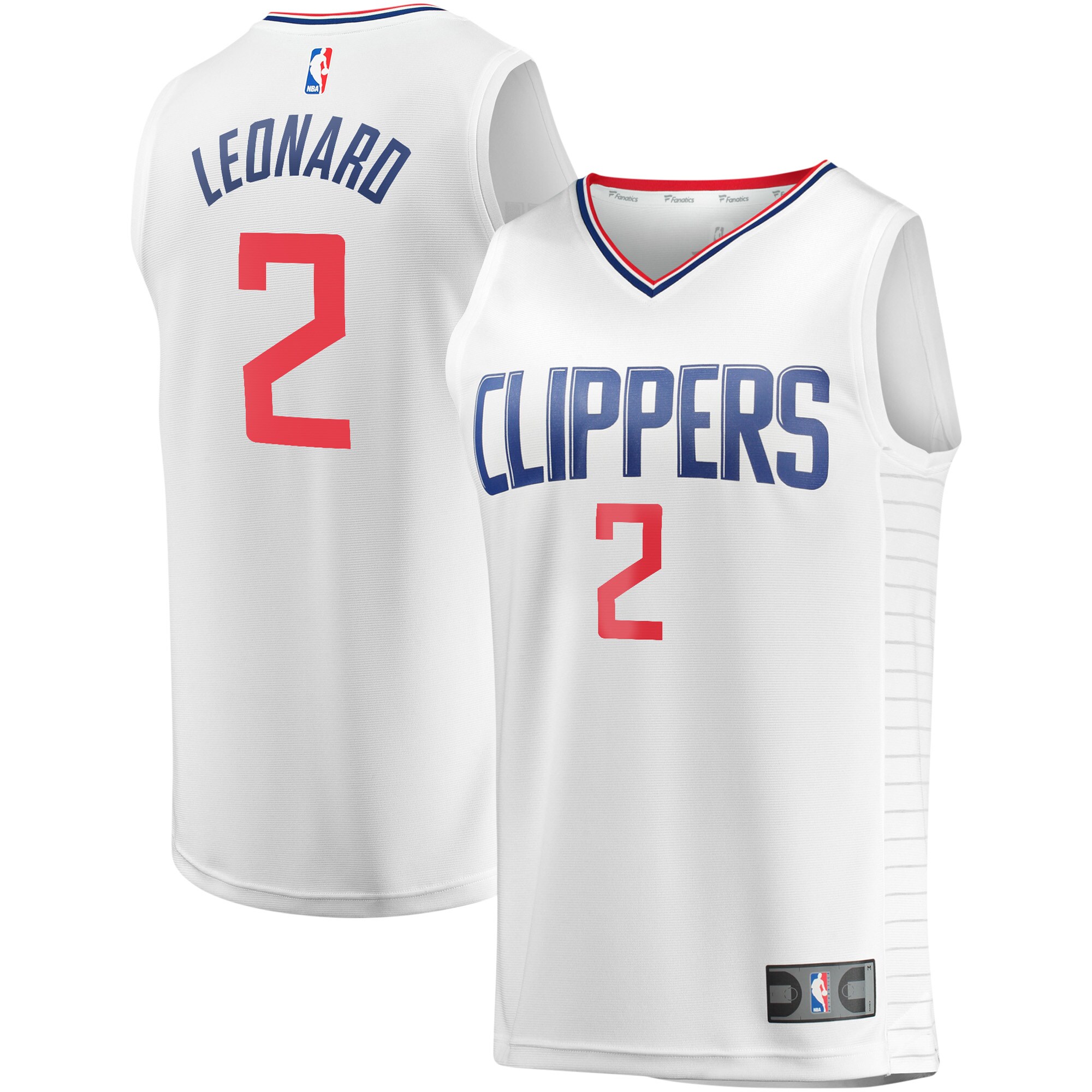 Kawhi Leonard La Clippers Fanatics Youth Fast Break Player Basketball Jersey - Association Edition - White
