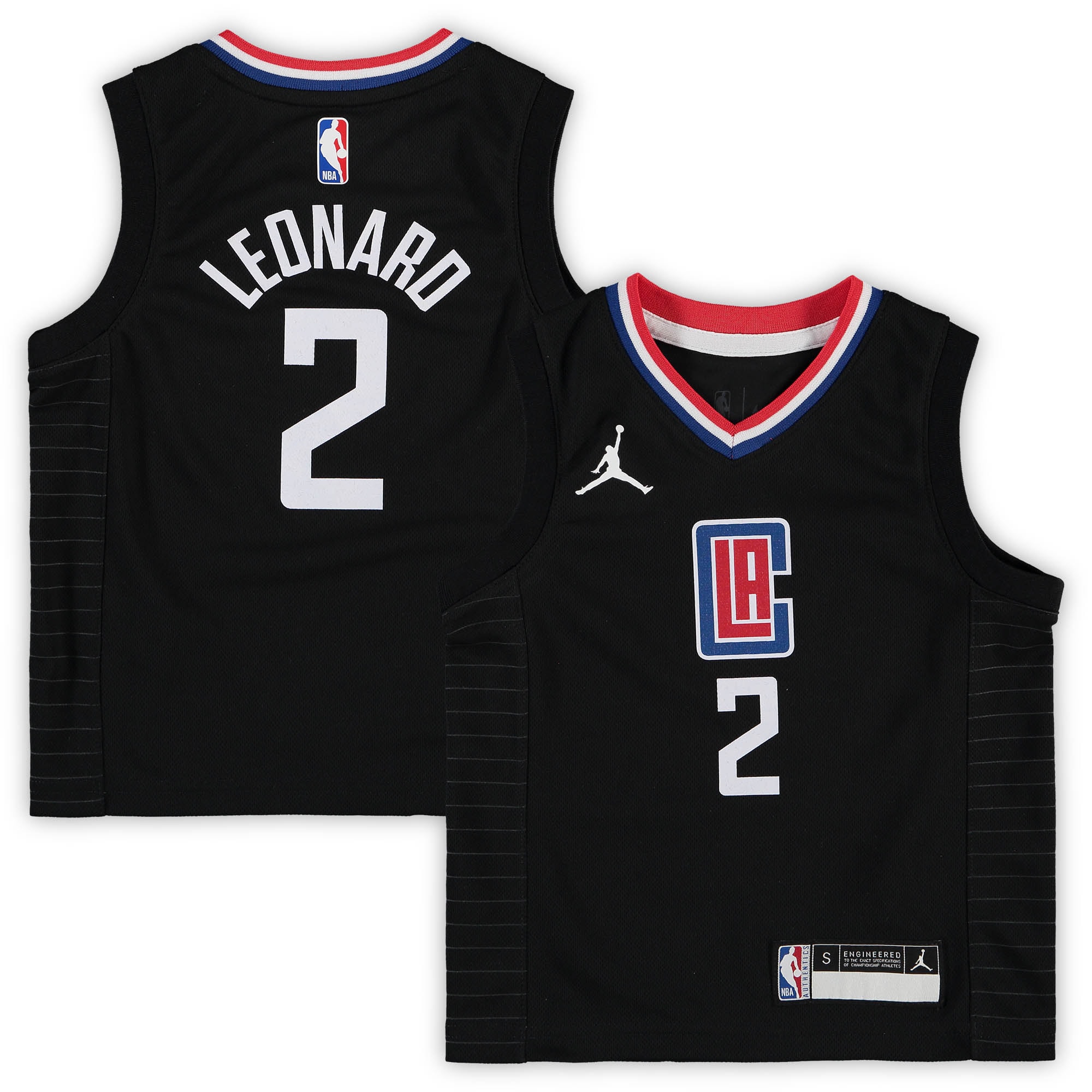 Kawhi Leonard La Clippers Jordan Brand Preschool 2020/21 Fast Break Replica Basketball Jersey – Statement Edition – Black