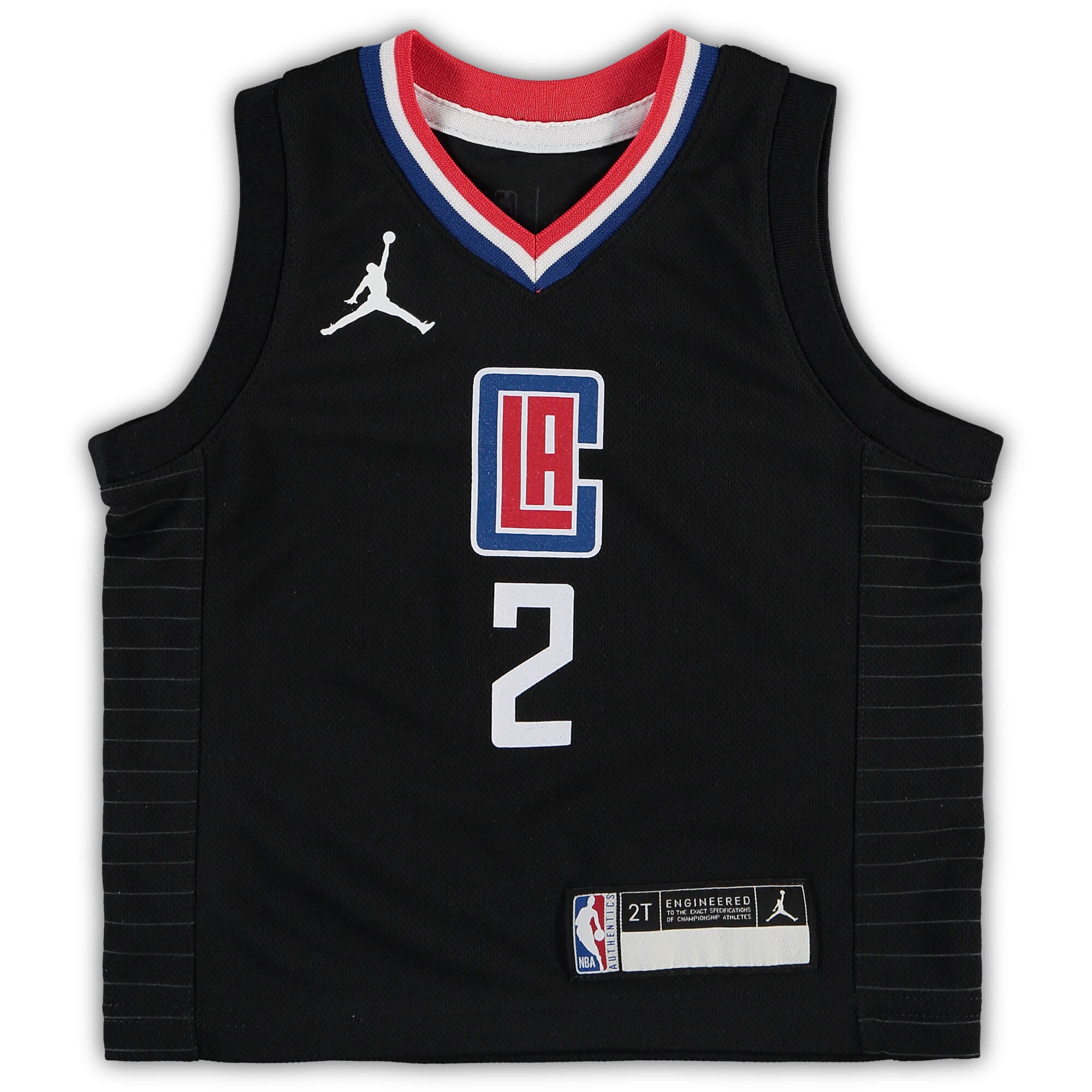 Alternative view of Kawhi Leonard La Clippers Jordan Brand Toddler 2020/21 Basketball Jersey - Black - Statement Edition
