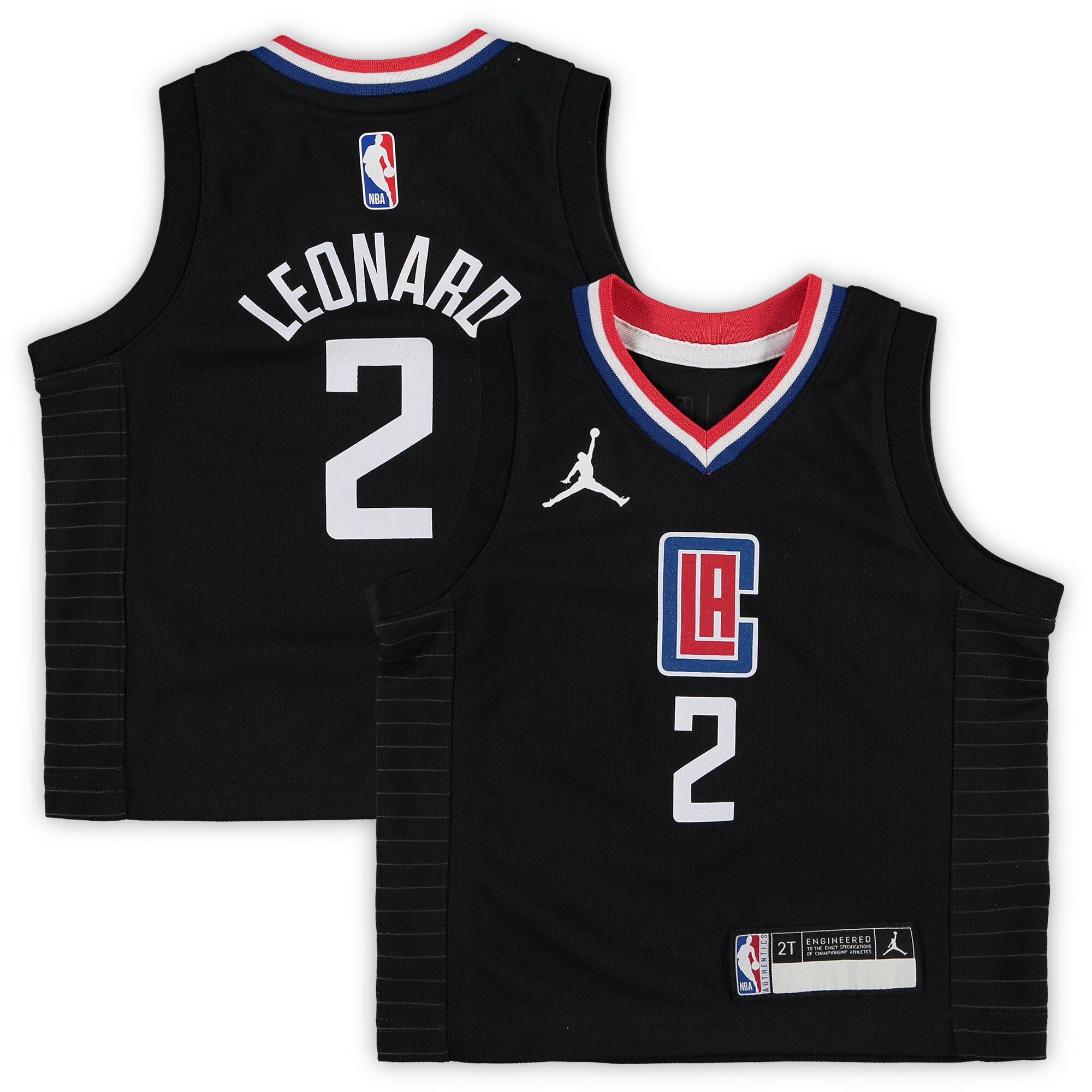 Kawhi Leonard La Clippers Jordan Brand Toddler 2020/21 Basketball Jersey - Black - Statement Edition