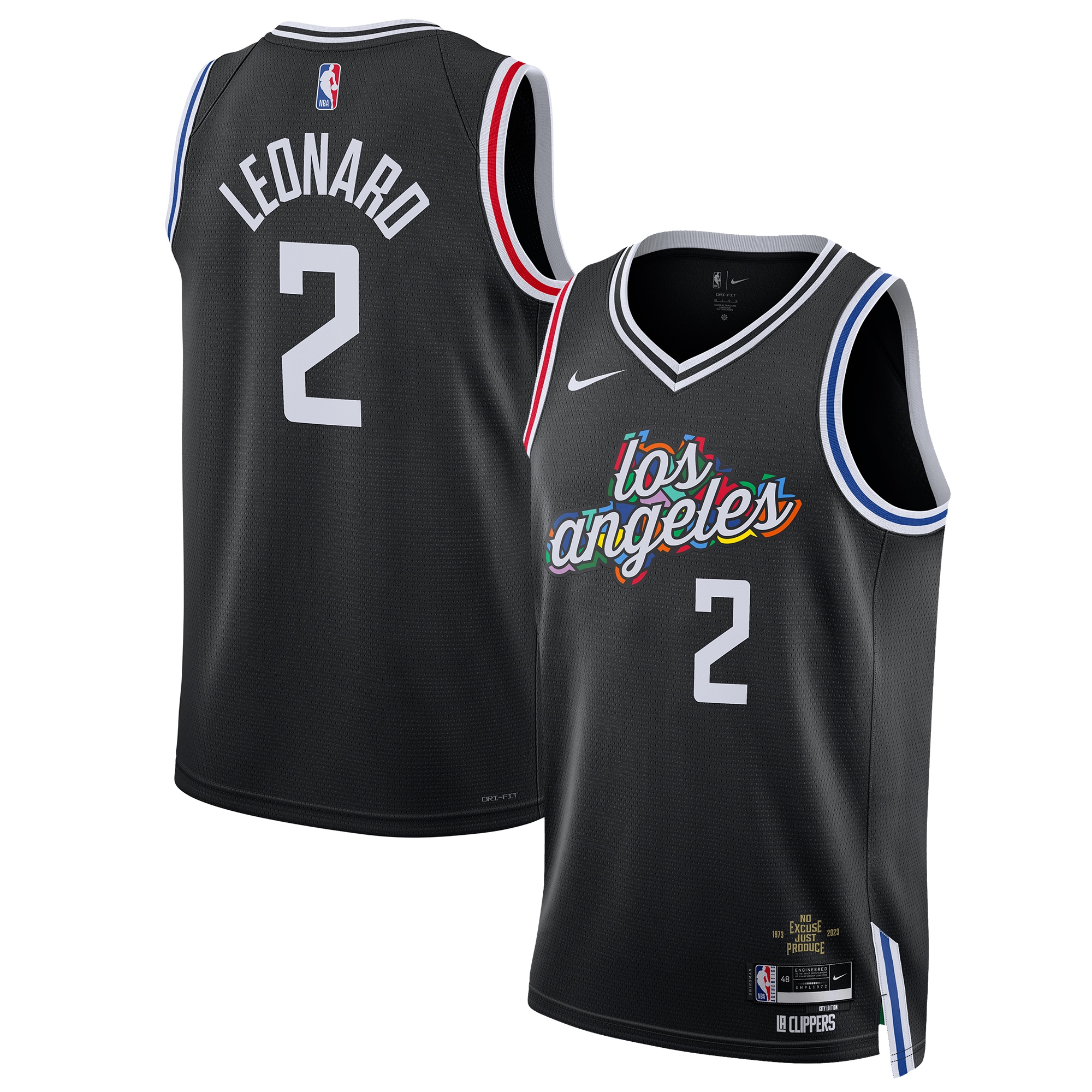 Kawhi Leonard La Clippers Unisex 2022/23 Swingman Basketball Jersey - City Edition - Black
