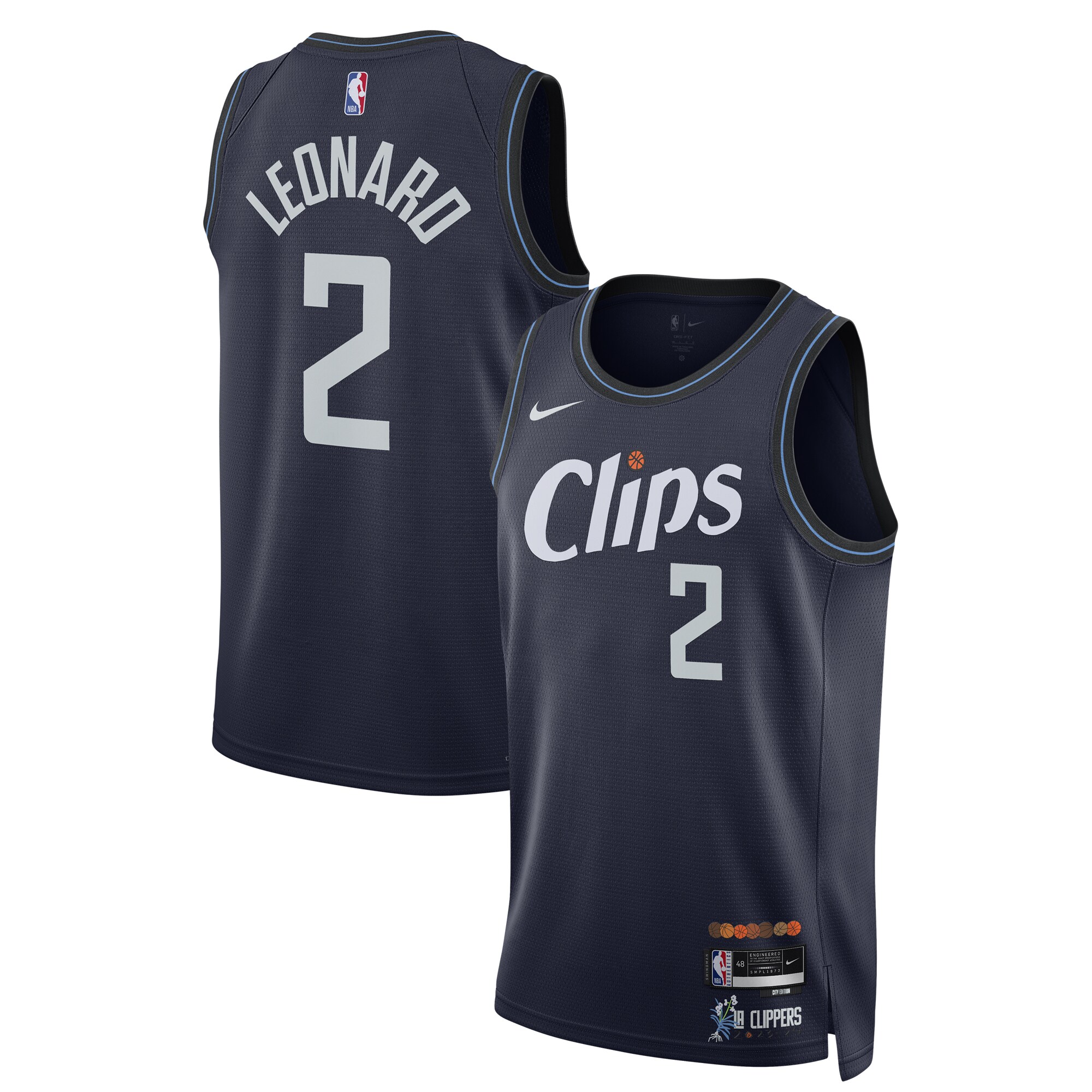 Kawhi Leonard La Clippers Unisex 2023/24 Swingman Basketball Jersey - Navy - City Edition