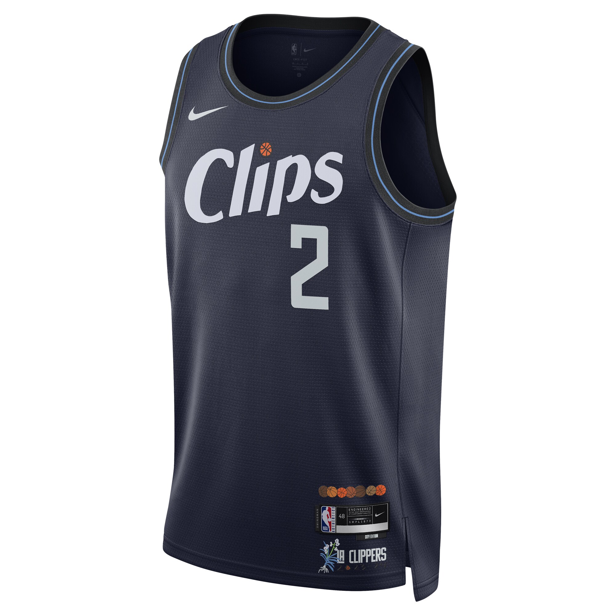 Alternative view of Kawhi Leonard La Clippers Unisex 2023/24 Swingman Basketball Jersey - Navy - City Edition