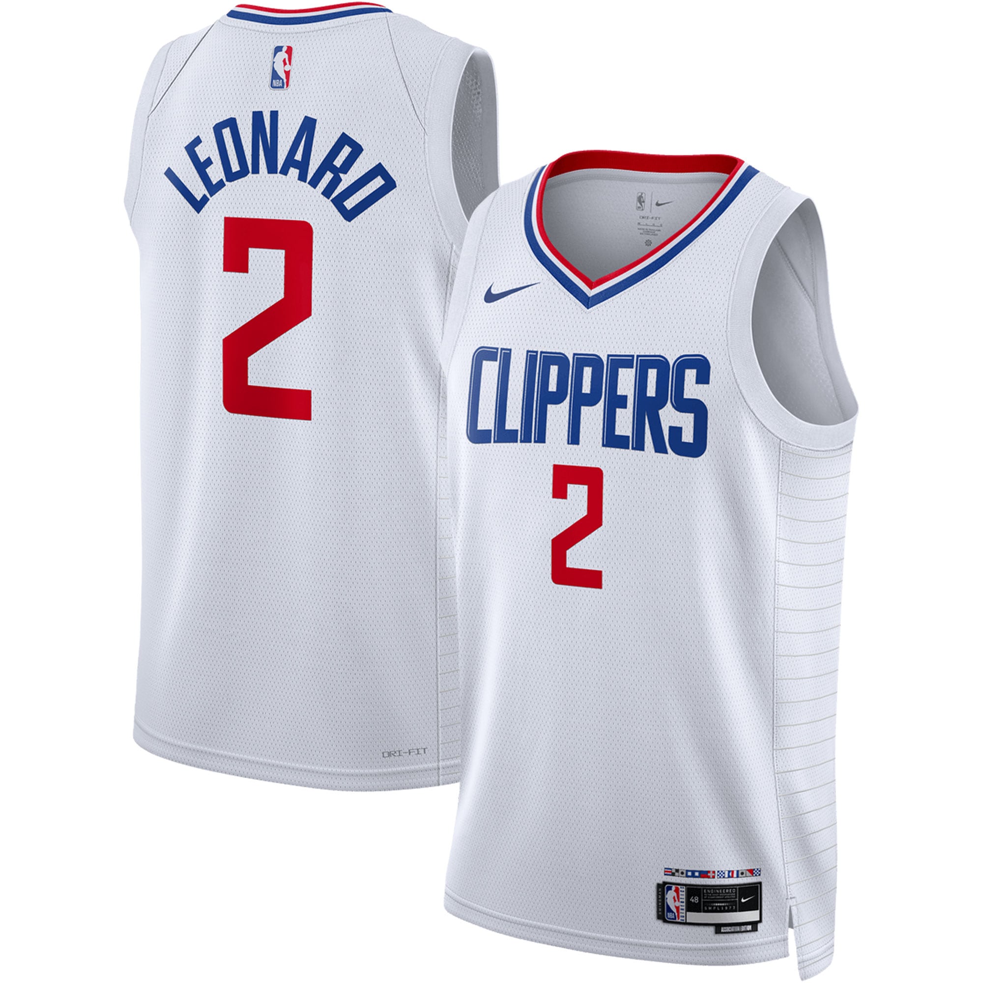 Kawhi Leonard La Clippers Unisex Swingman Basketball Jersey - Association Edition - White