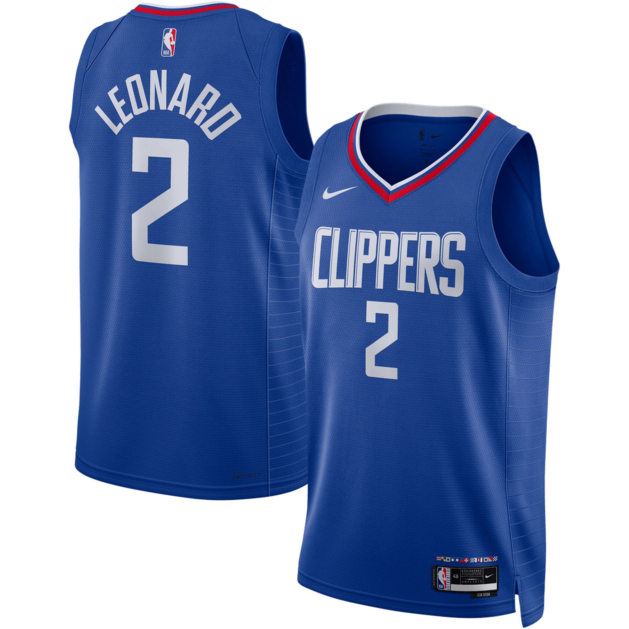 Alternative view of Kawhi Leonard La Clippers Unisex Swingman Basketball Jersey – Icon Edition – Royal
