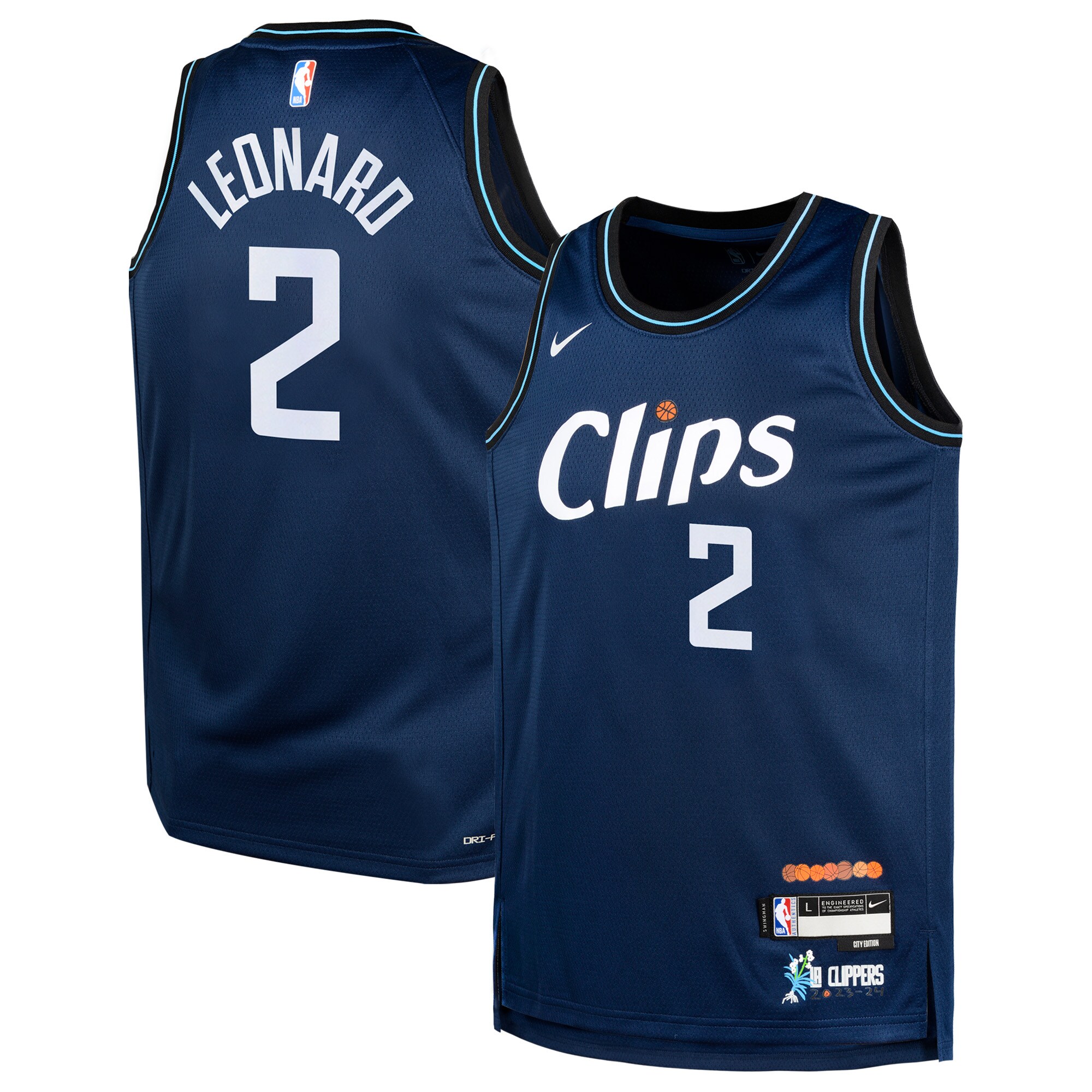 Kawhi Leonard La Clippers Youth Swingman Replica Basketball Jersey - City Edition - Navy