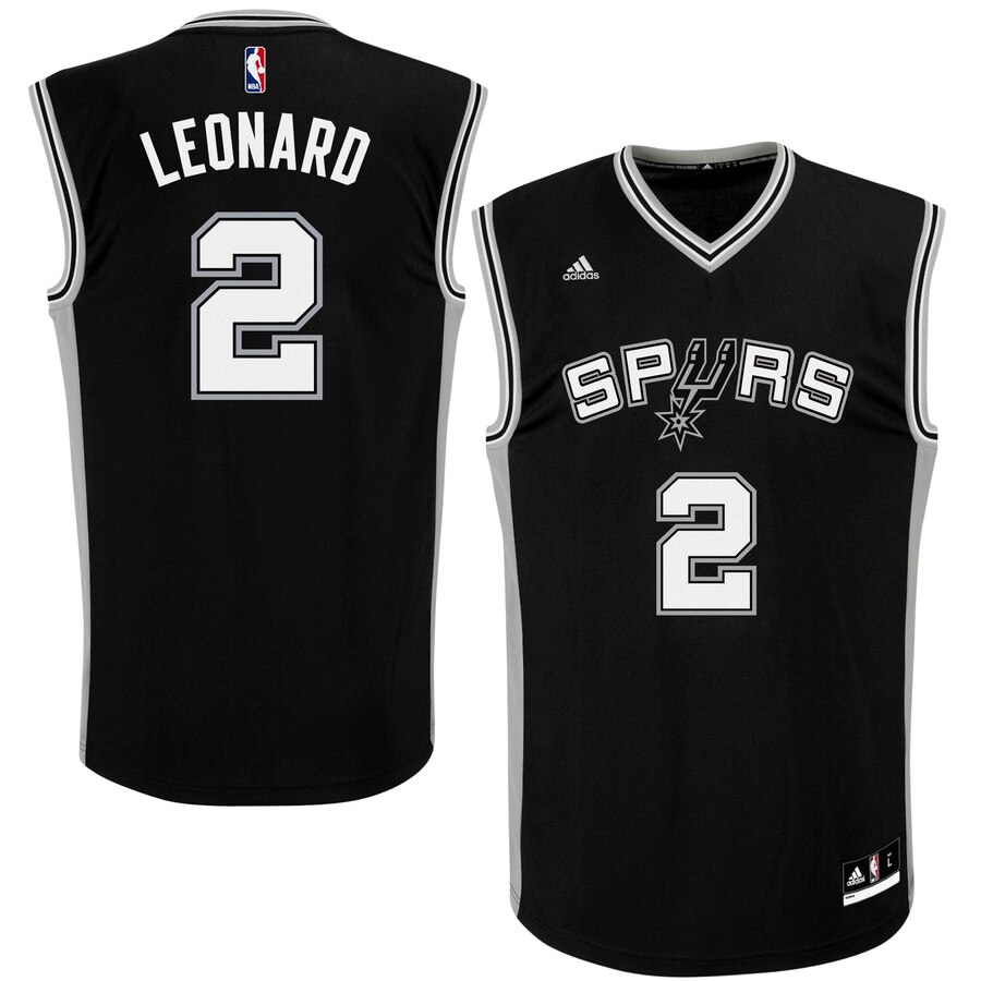 Kawhi Leonard San Antonio Spurs Adidas Boys Youth Road Replica Basketball Jersey - Black