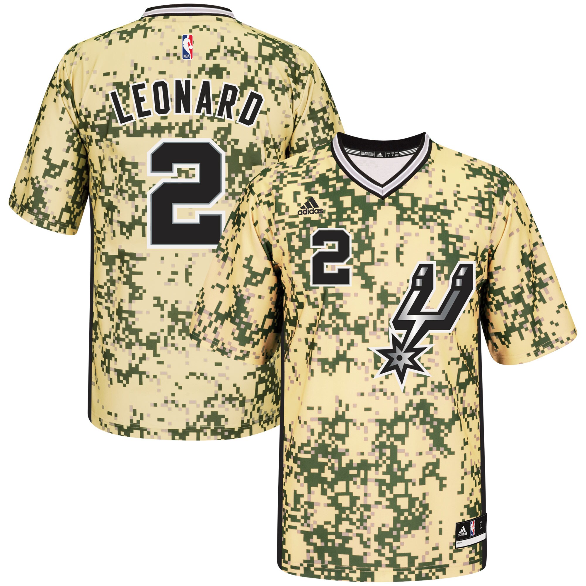 Kawhi Leonard San Antonio Spurs Adidas Pride Replica Basketball Jersey - Camo