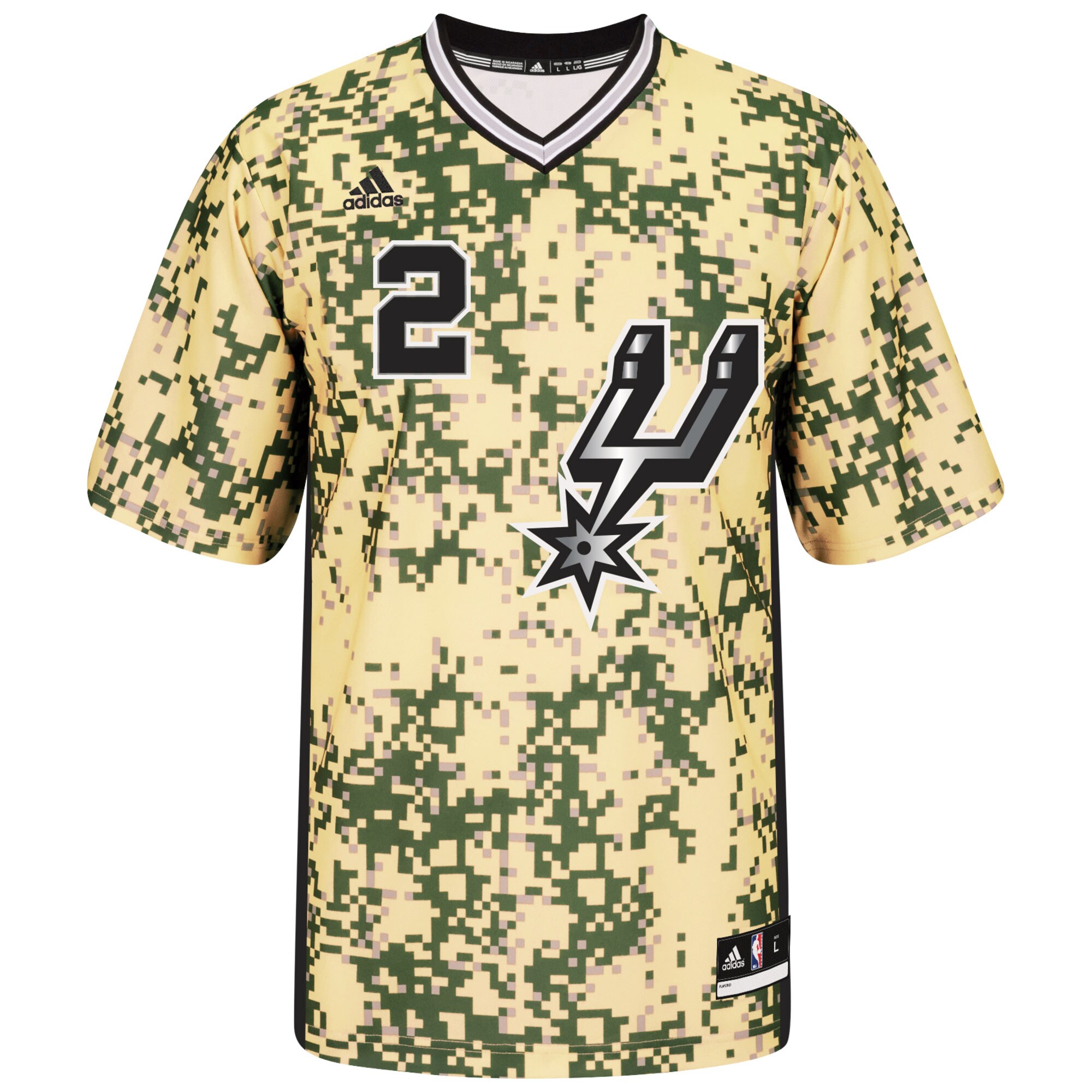 Alternative view of Kawhi Leonard San Antonio Spurs Adidas Pride Replica Basketball Jersey - Camo