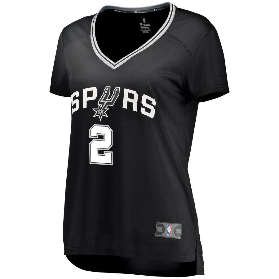 Alternative view of Kawhi Leonard San Antonio Spurs Fanatics Branded Women's Fast Break Replica Basketball Jersey Black - Icon Edition