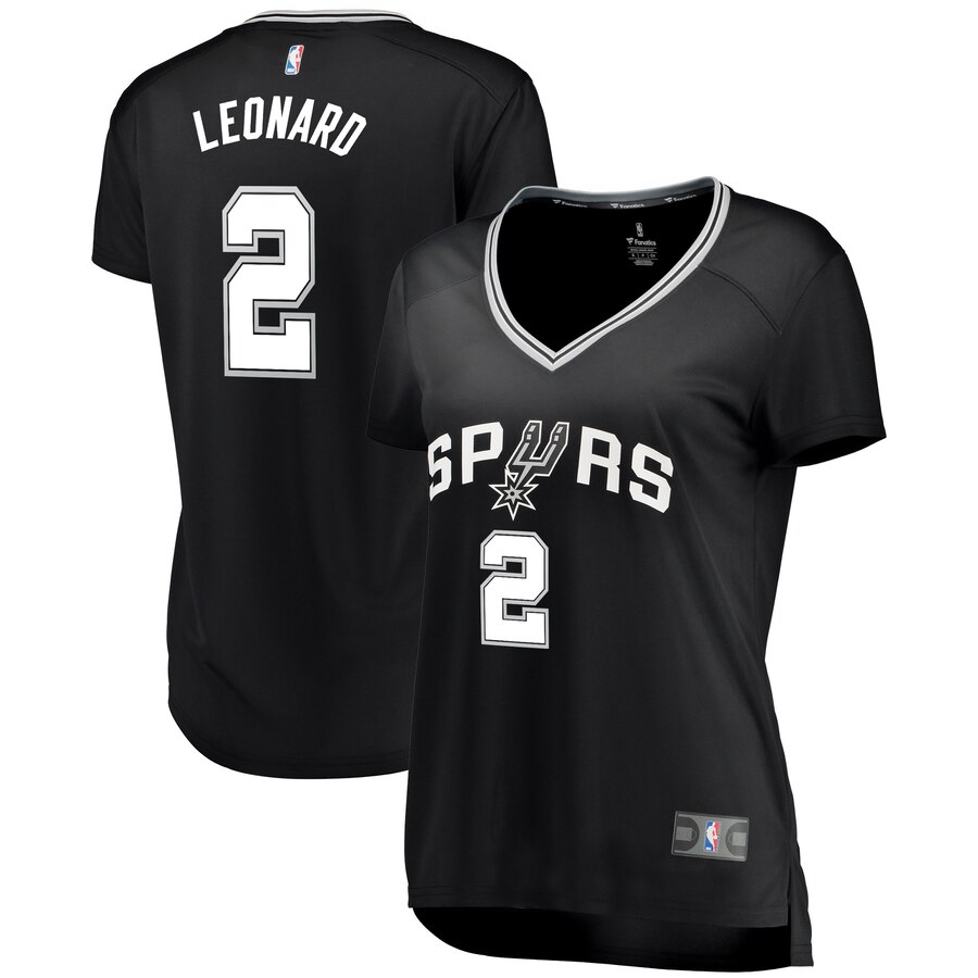 Kawhi Leonard San Antonio Spurs Fanatics Branded Women's Fast Break Replica Basketball Jersey Black - Icon Edition